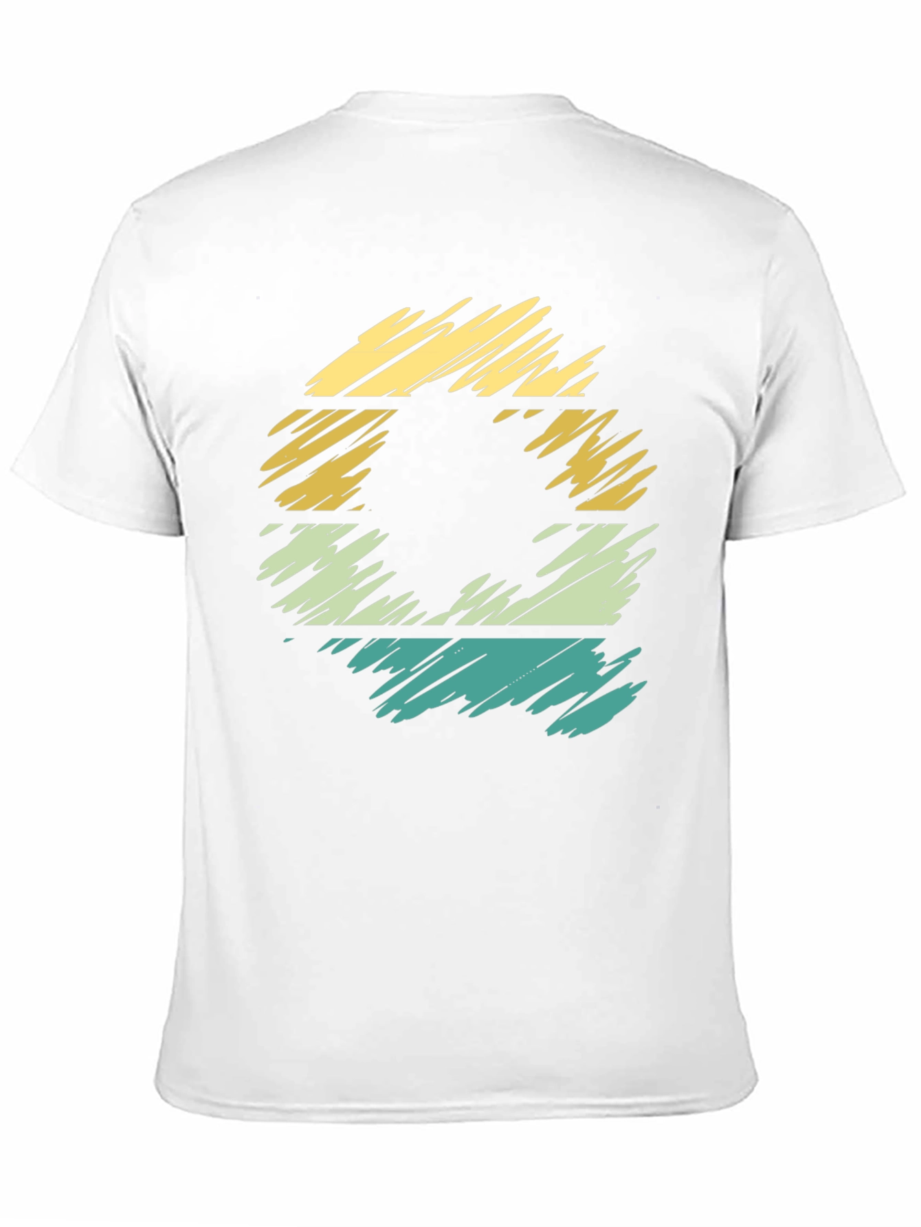 Black Retro Style Black T-Shirt with Striped Graphic view 11