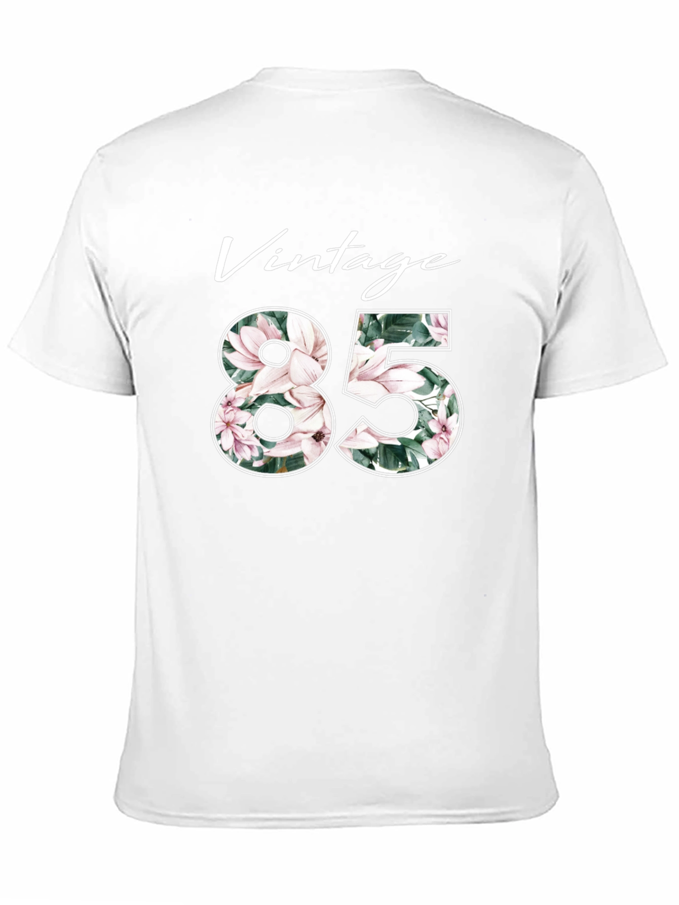 Black Vintage 85 Floral Design T-Shirt view 11