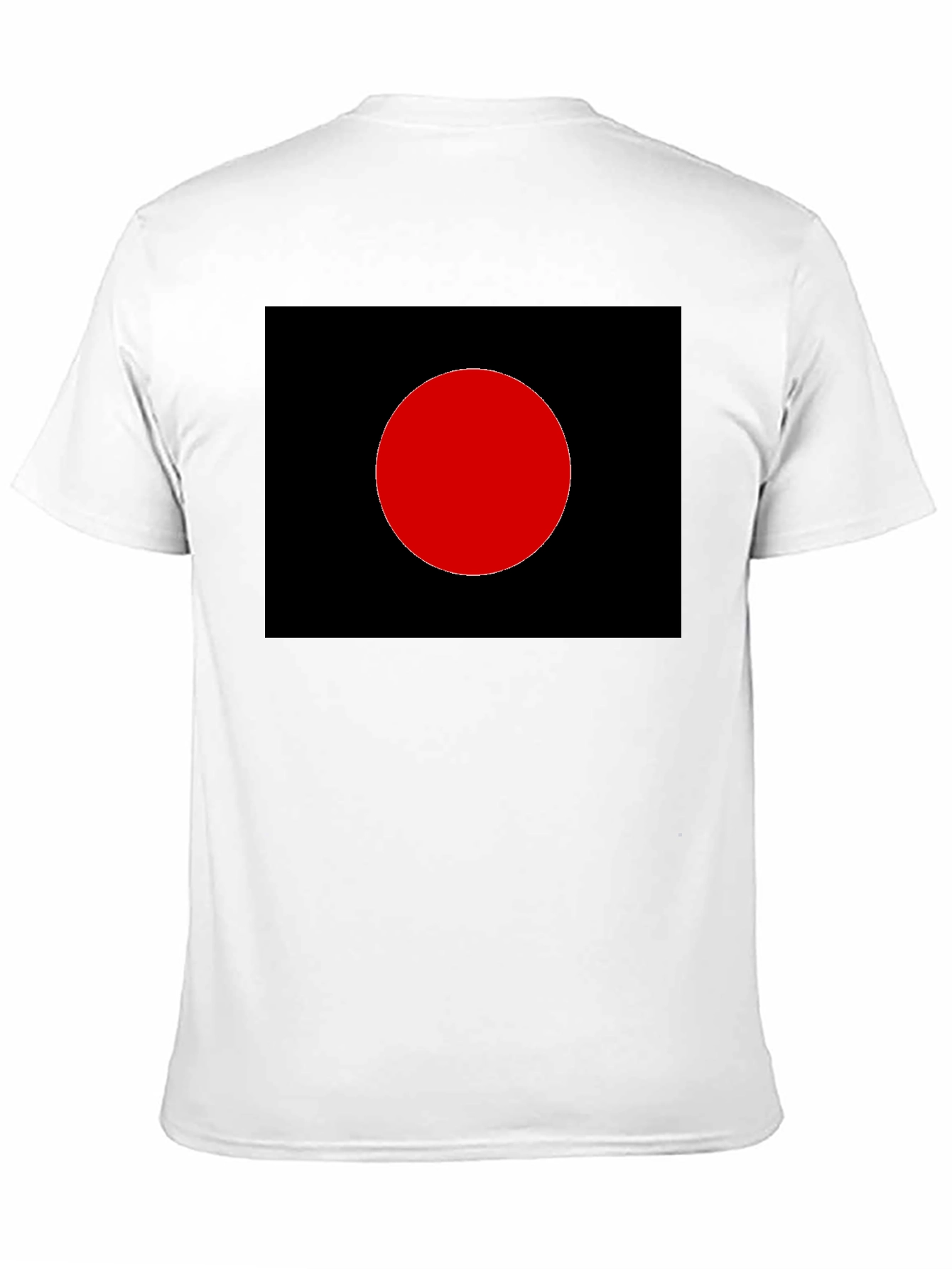 Black Minimalist Black T-Shirt - Red Circle Graphic view 11