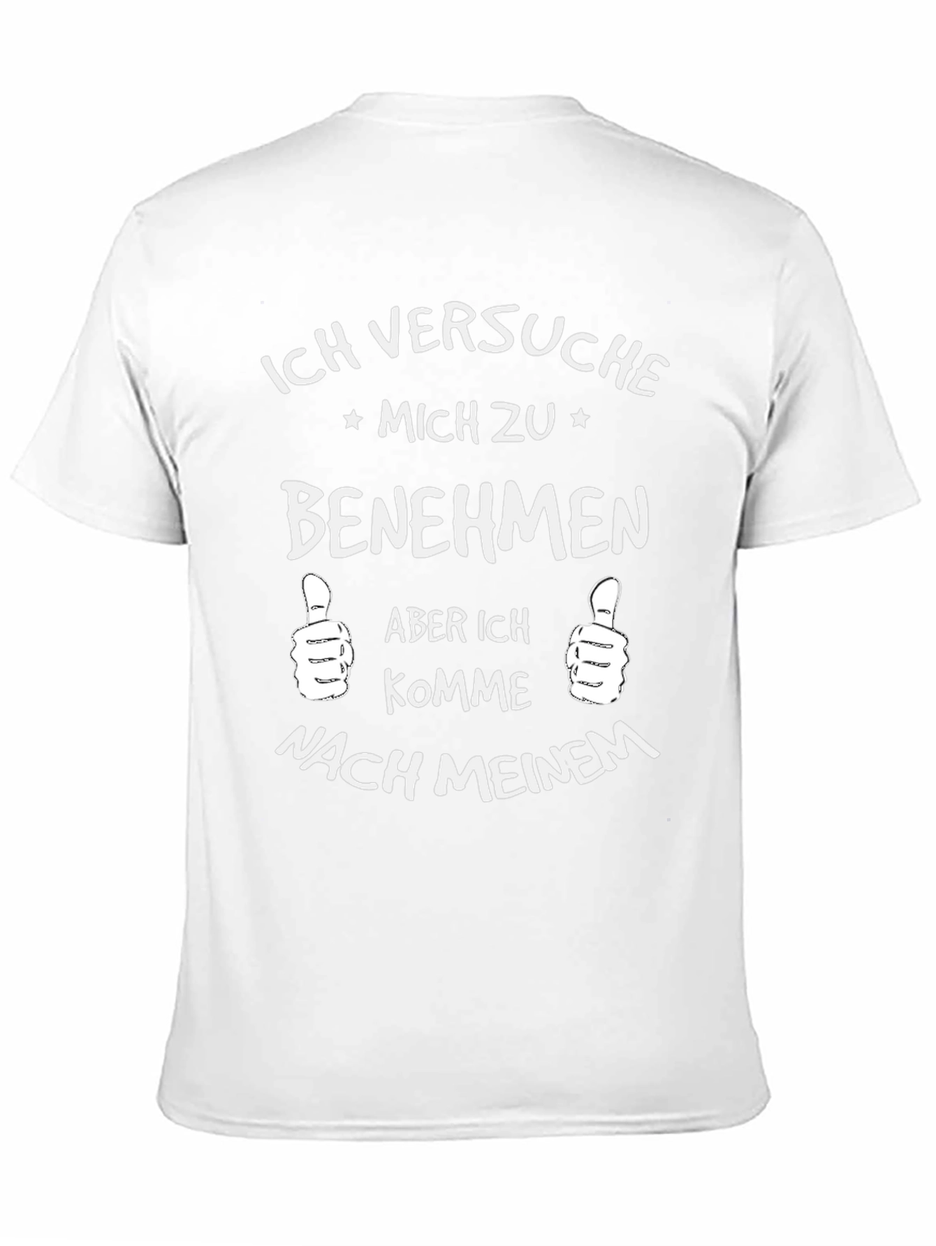 Black Humorous Men's Black T-Shirt - "Ich Versuche Mich Zu Benehmen" view 11