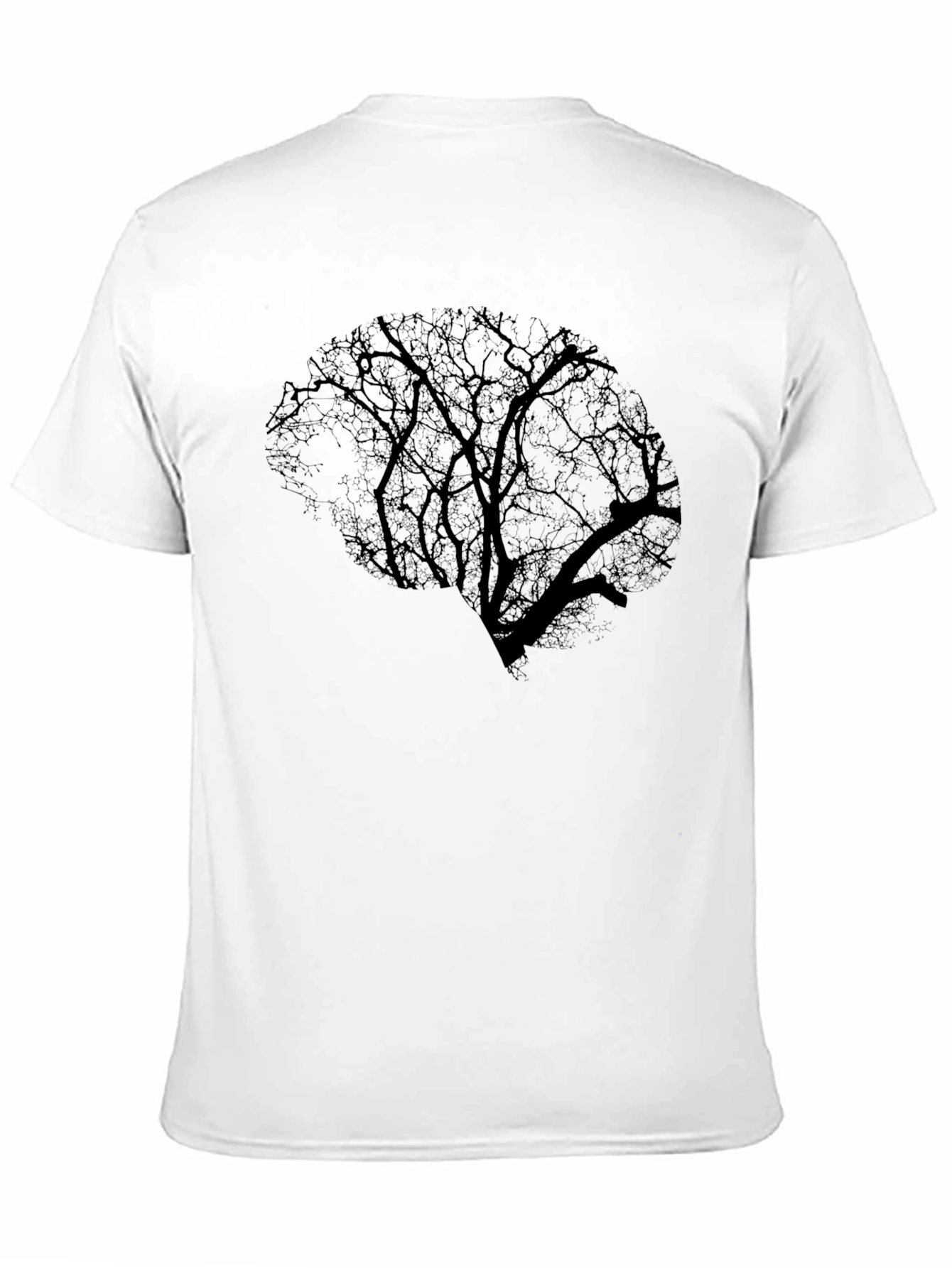Black Brain Tree Graphic Tee - Black Cotton T-Shirt view 11
