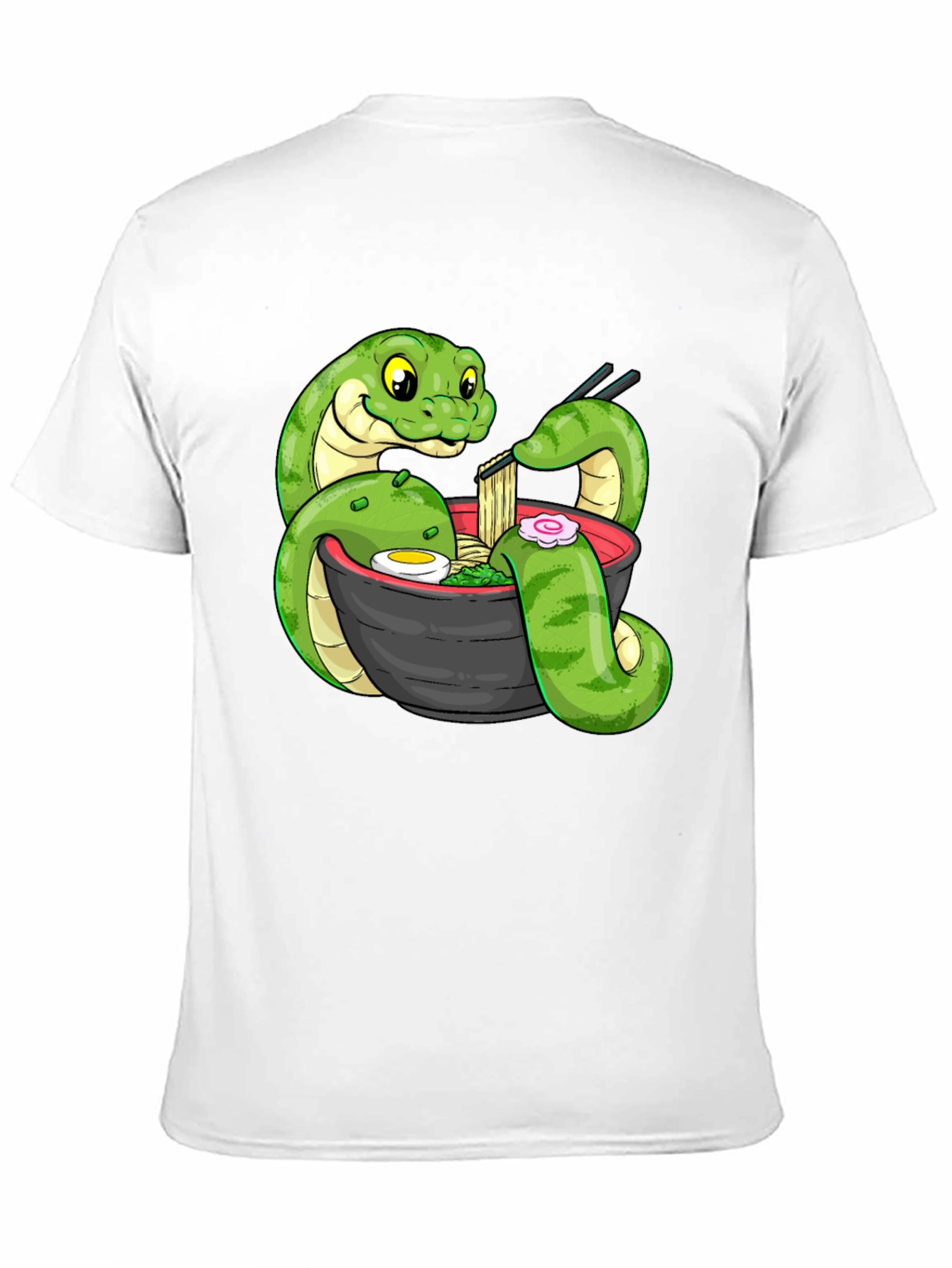 Black Snake Ramen Graphic Tee - Unique Cartoon Design view 11