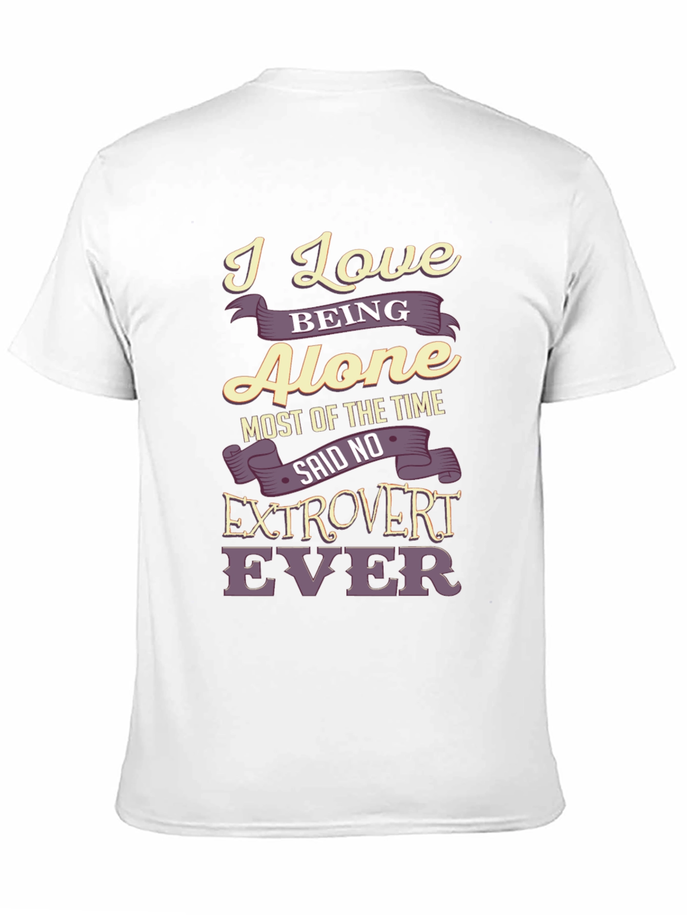 Black Introvert T-Shirt: I Love Being Alone - Funny Graphic Tee view 11
