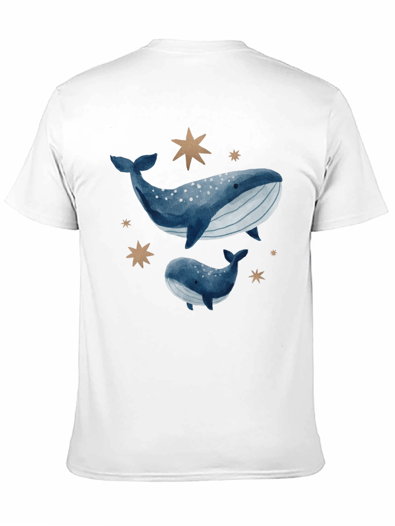 Black Whale & Star Graphic Tee - Black Cotton Comfort view 11