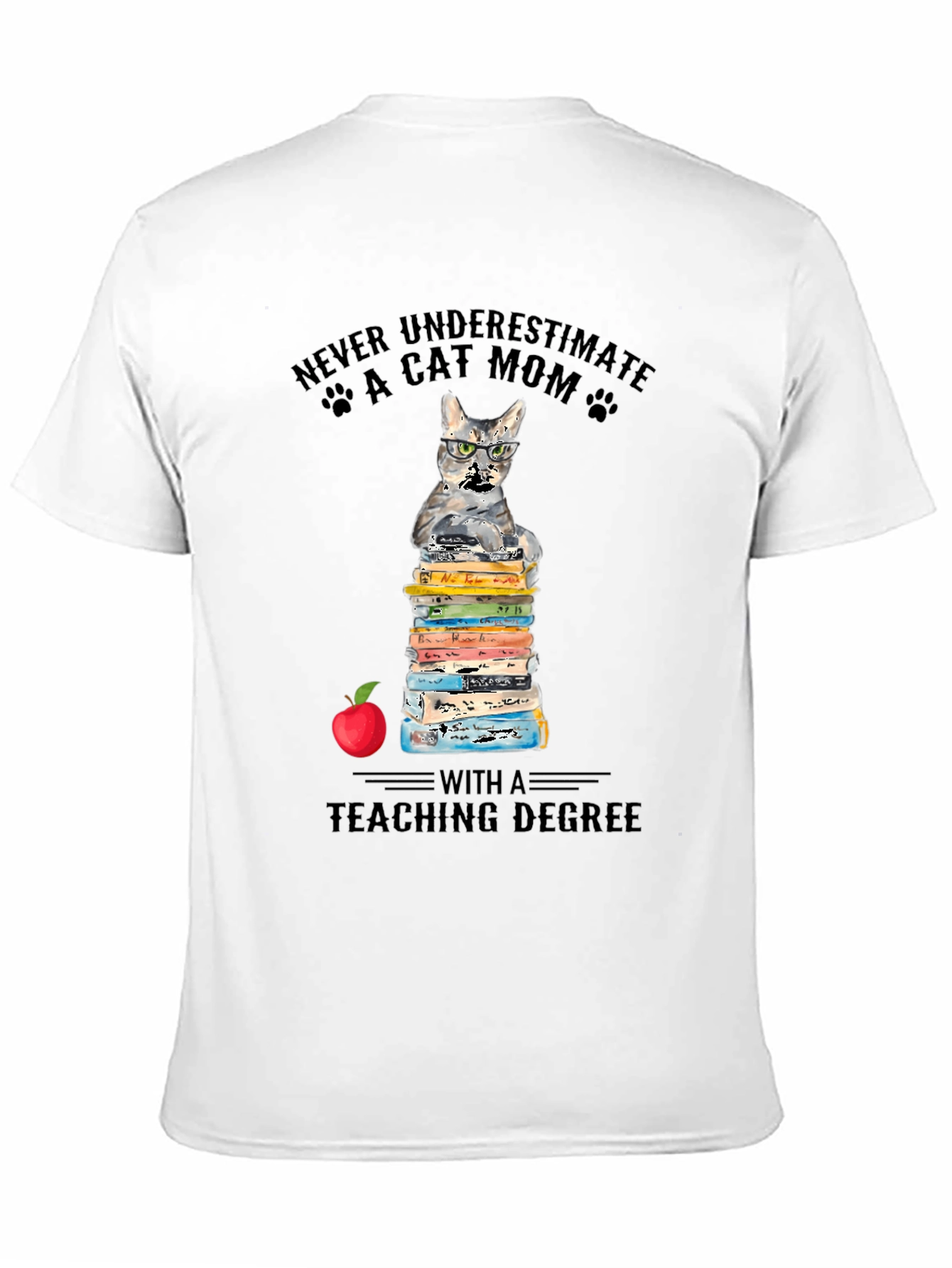 Black Cat Mom Teaching Degree T-Shirt - Teacher Gift view 11