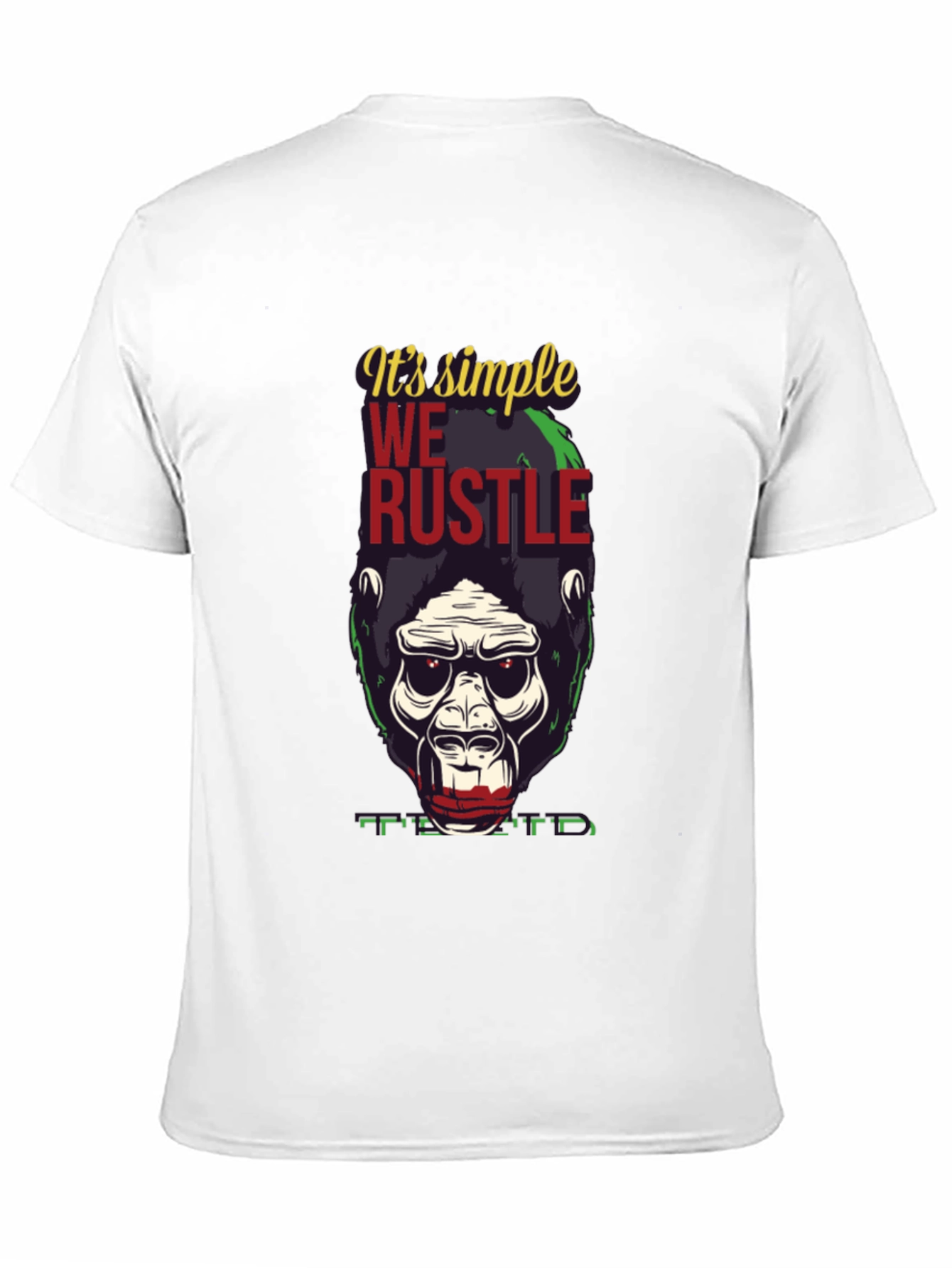 Black It's Simple We Rustle Gorilla T-Shirt view 11
