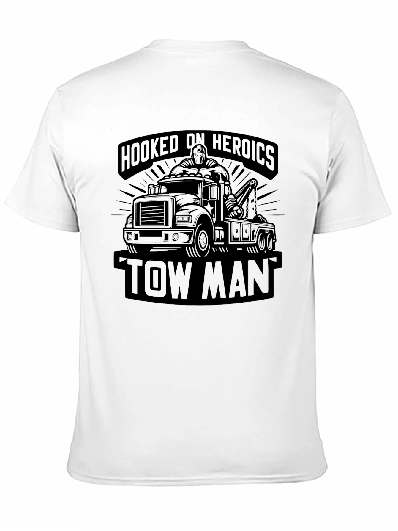 Black Hooked on Heroics Tow Man Black T-Shirt view 11