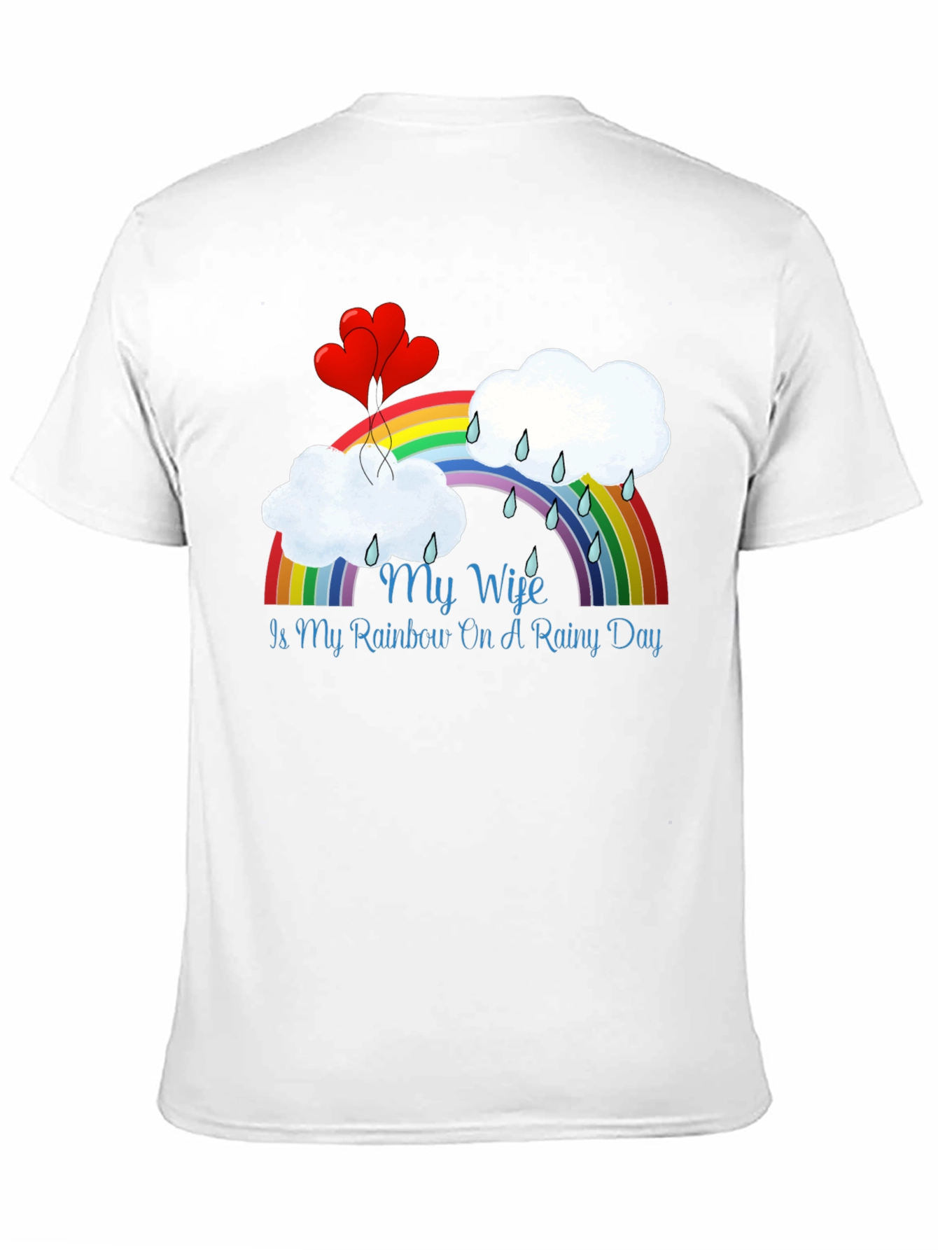 My Wife Rainbow Rainy Day Black T-Shirt - 11