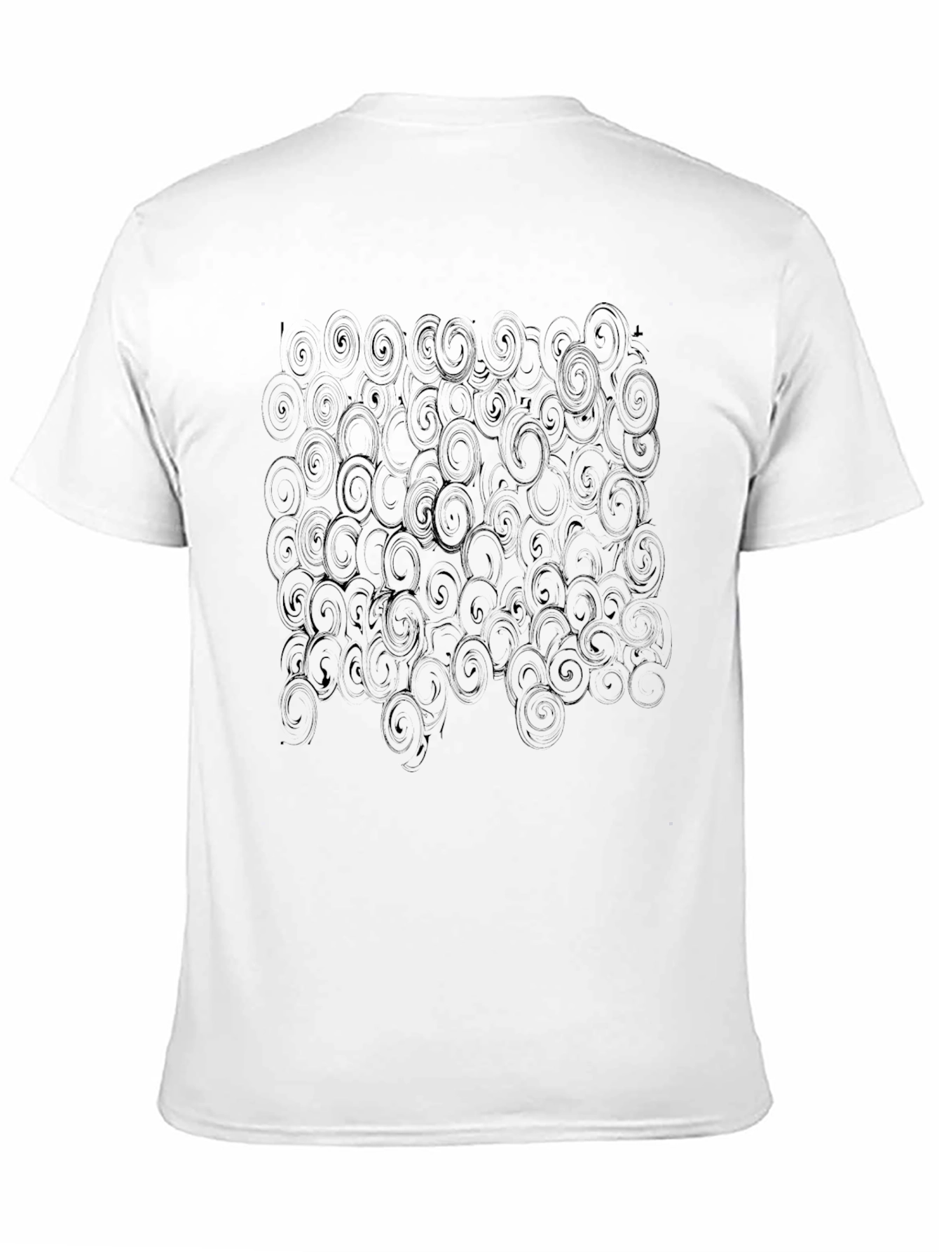 Black Swirl Pattern Black T-Shirt view 11