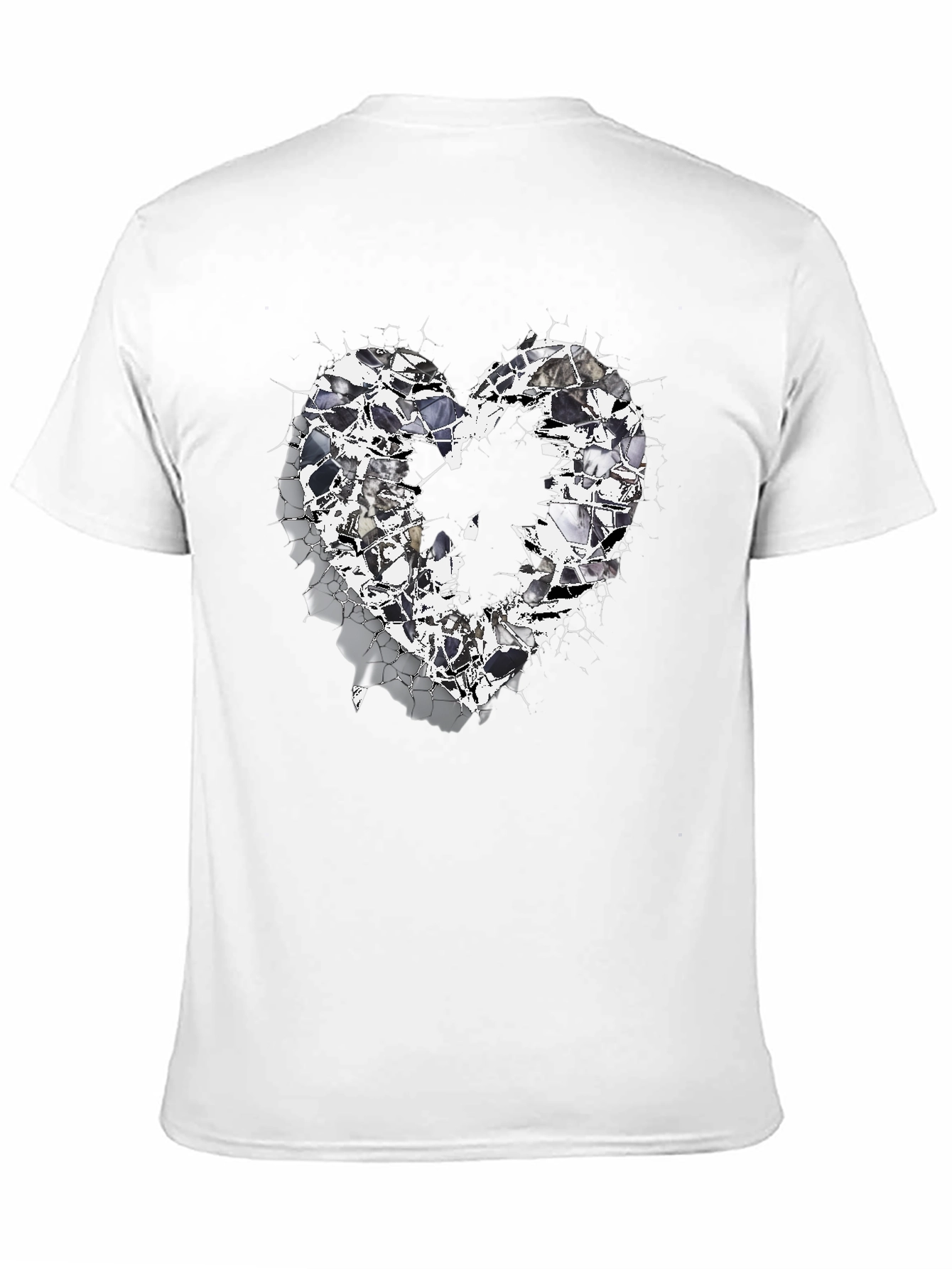 Black Shattered Heart Graphic Tee - Black Cotton Blend view 11