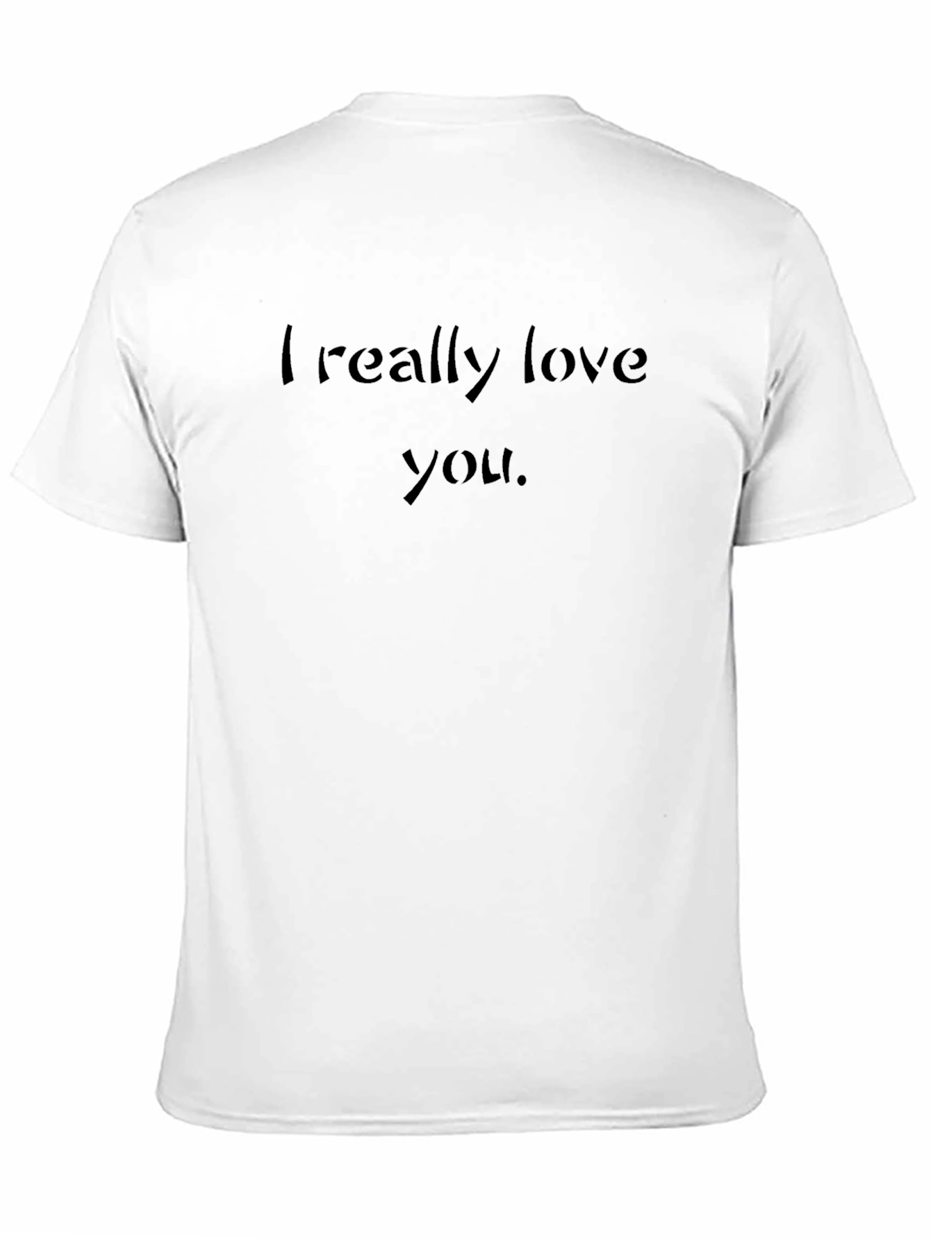 Black I Really Love You T-Shirt - Black Crew Neck view 11