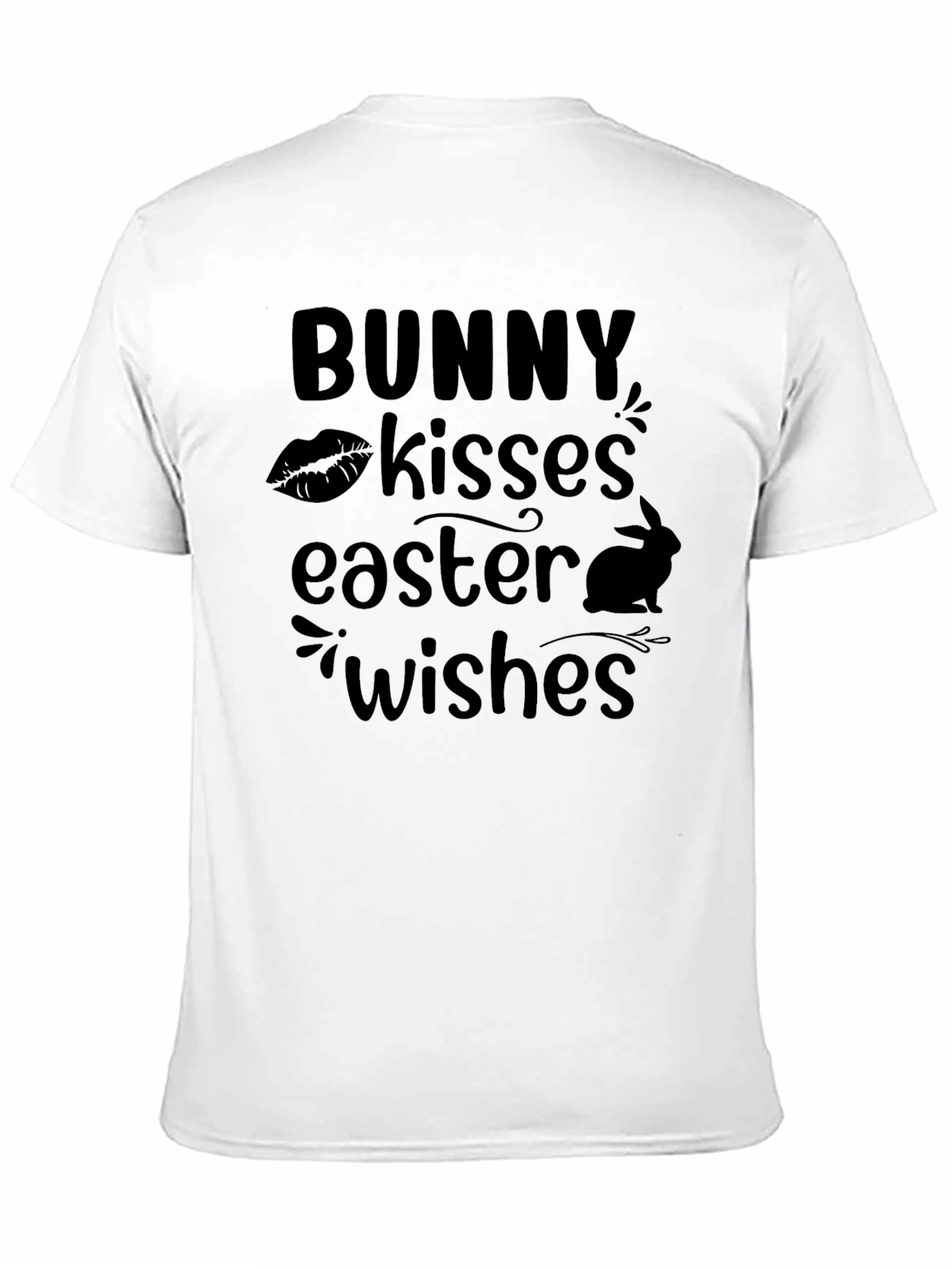 Black Bunny Kisses Easter Wishes Black T-Shirt view 11