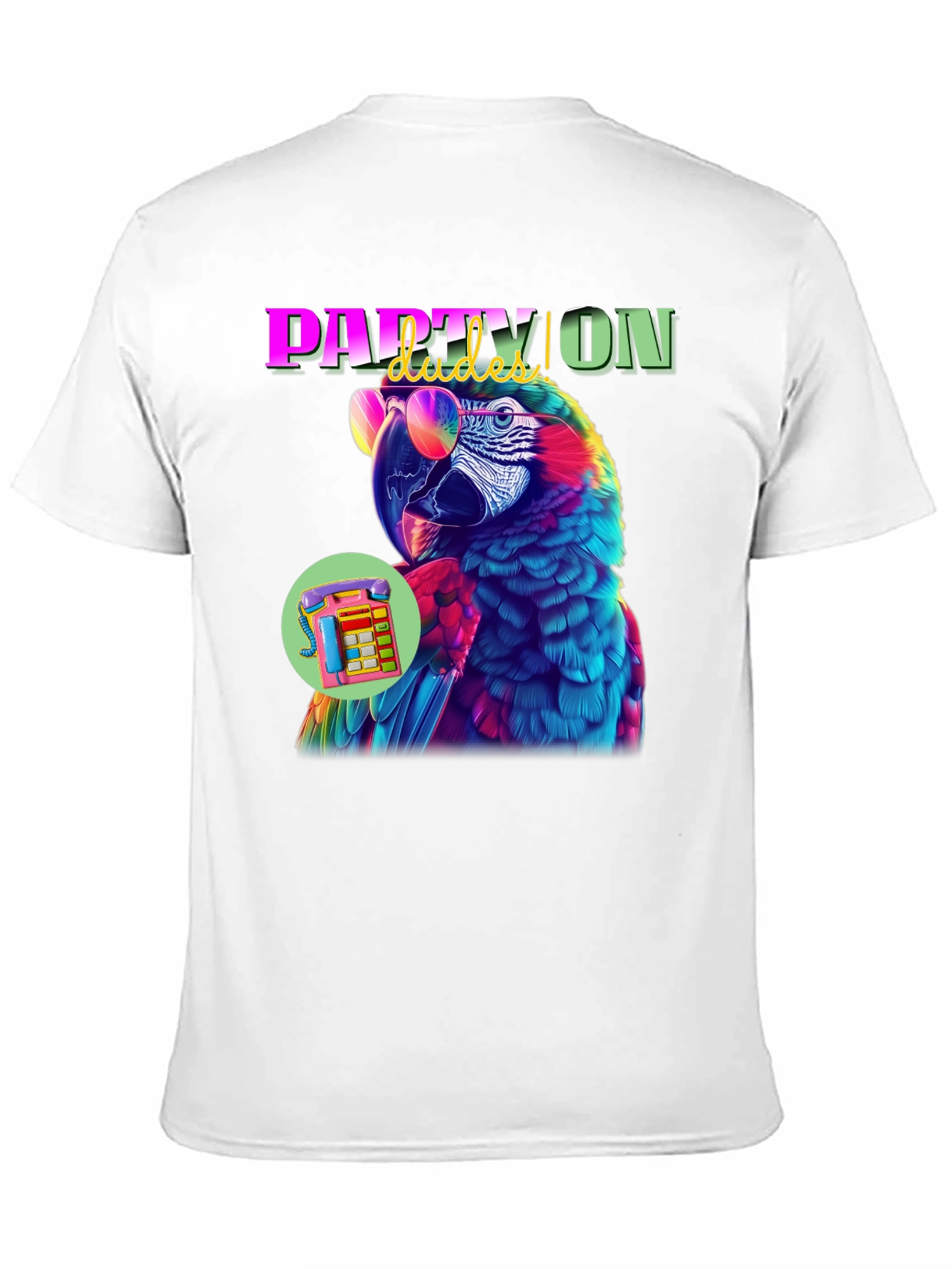 Black Party Parrot Graphic Tee view 11