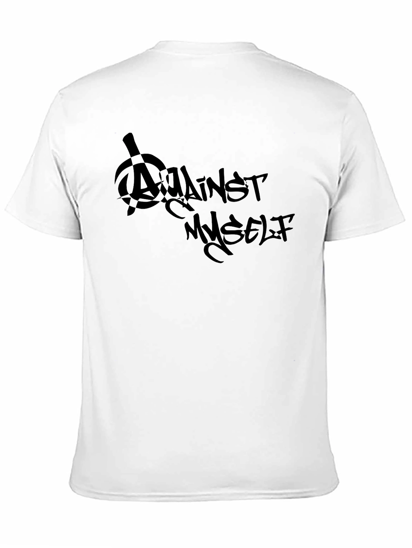 Black Against Myself Graphic T-Shirt - Black Casual Tee view 11