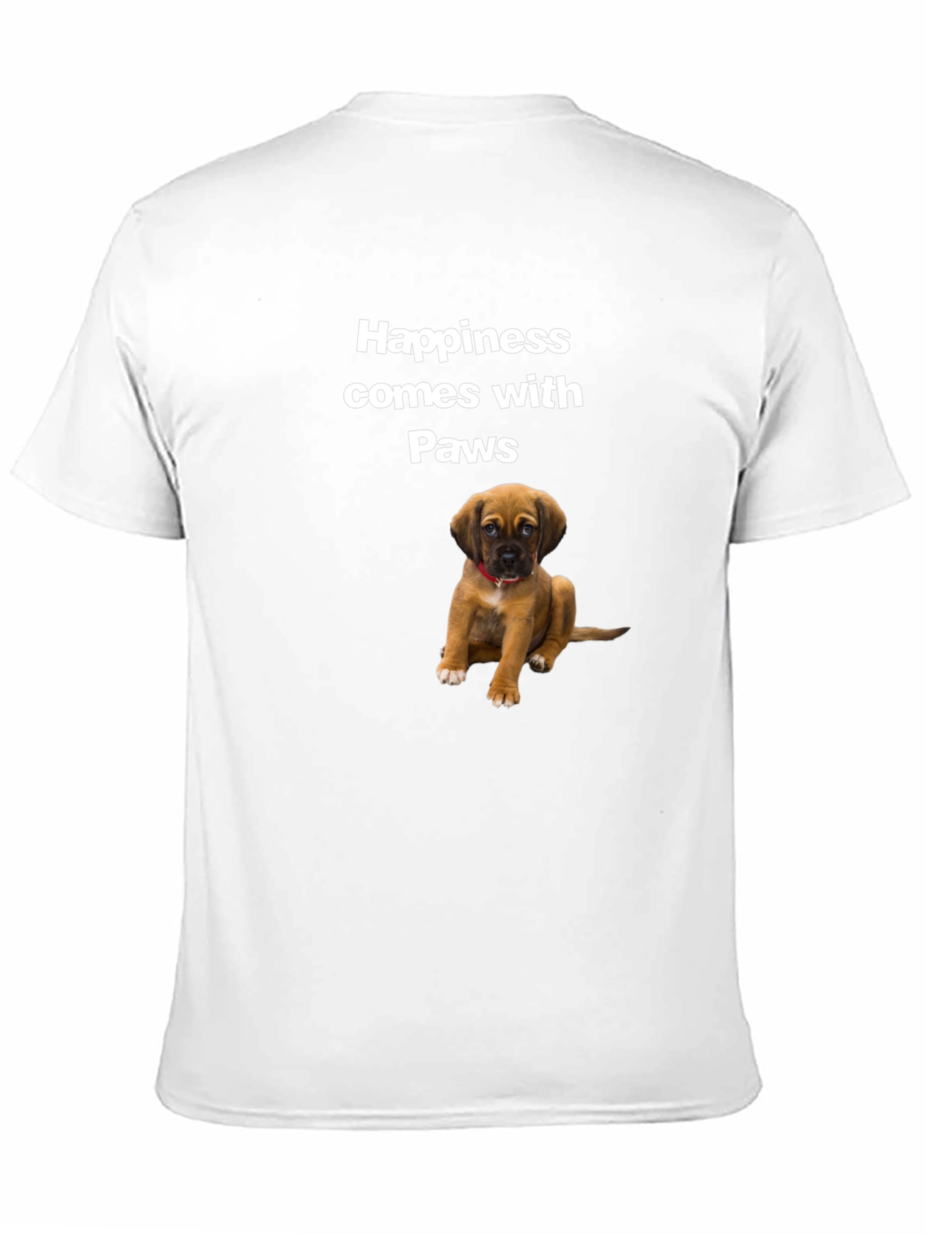 Black Happiness Comes with Paws Black T-Shirt view 11