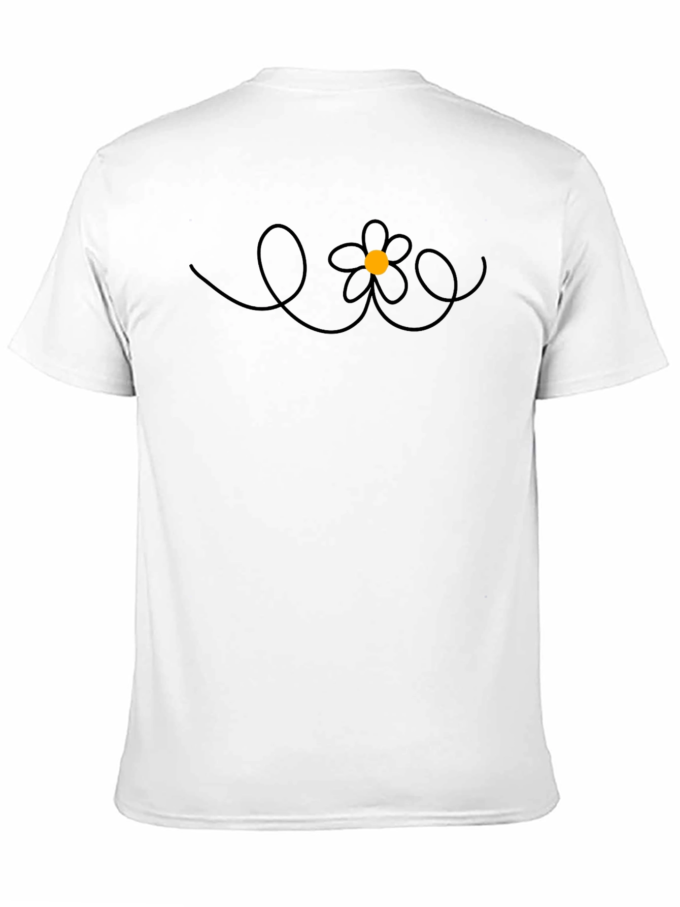 Black Daisy Doodle Black T-Shirt view 11