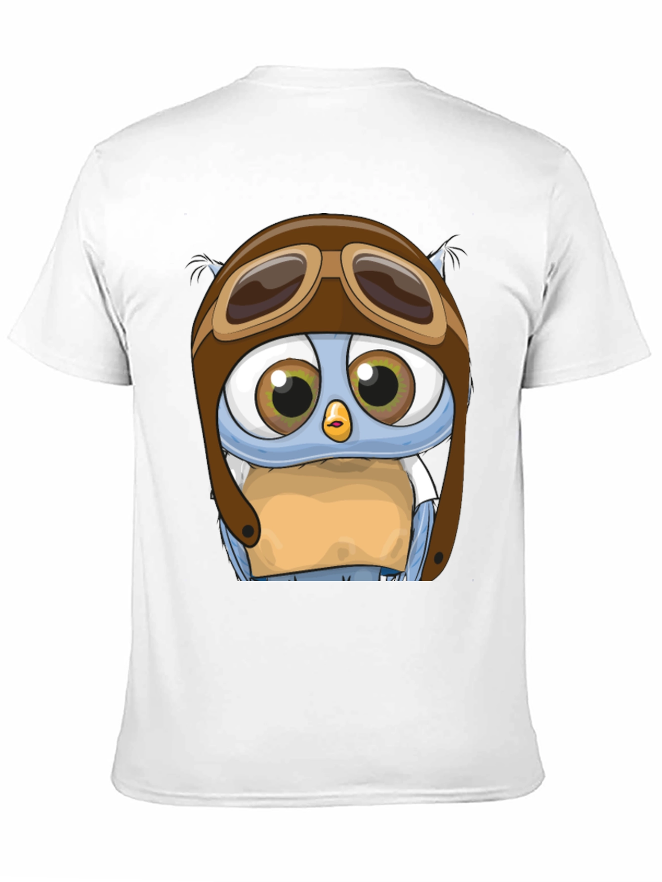 Black Pilot Owl T-Shirt - Cartoon Aviator Design view 11