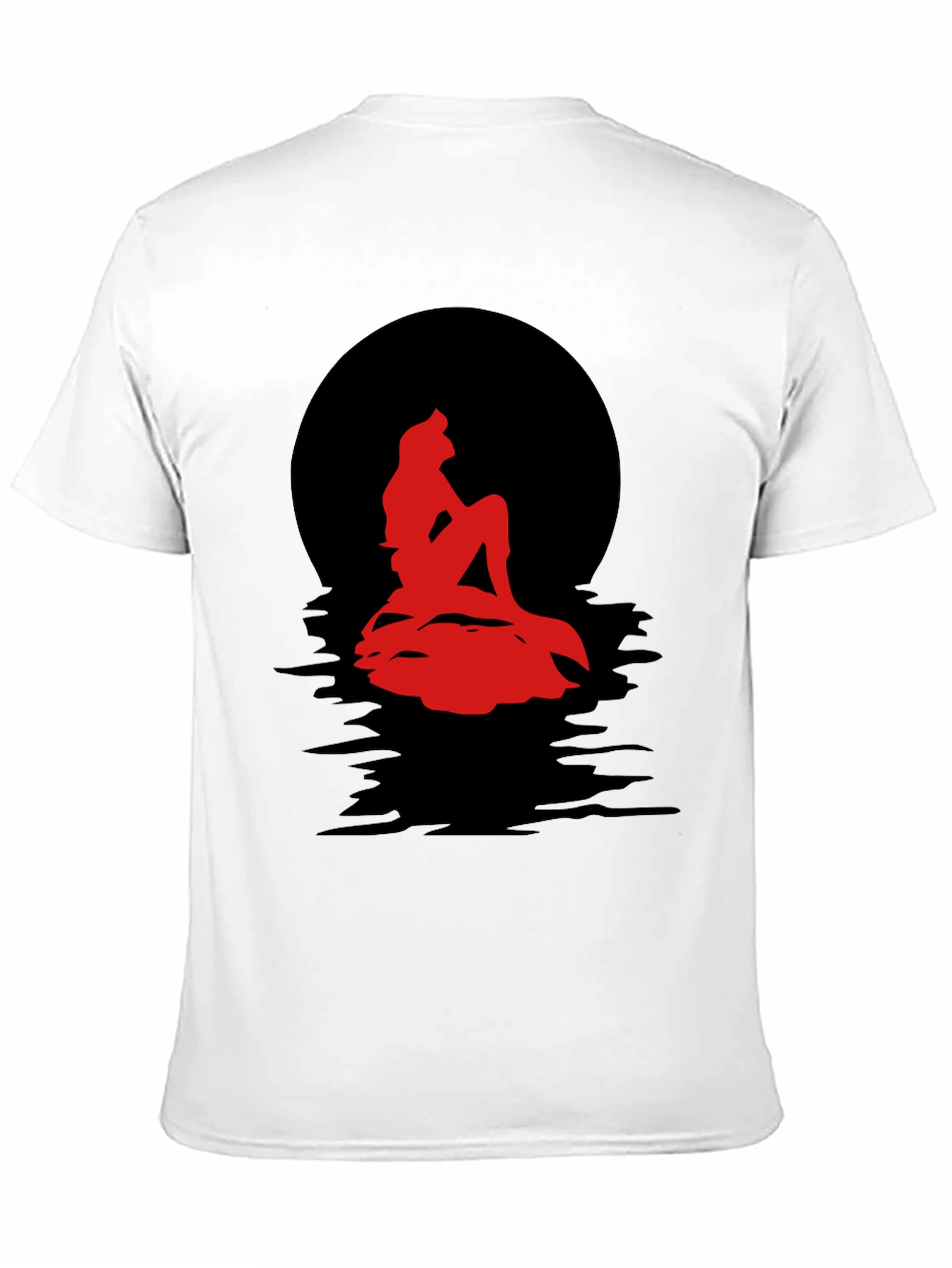 Black Red Mermaid Silhouette Graphic Tee view 11