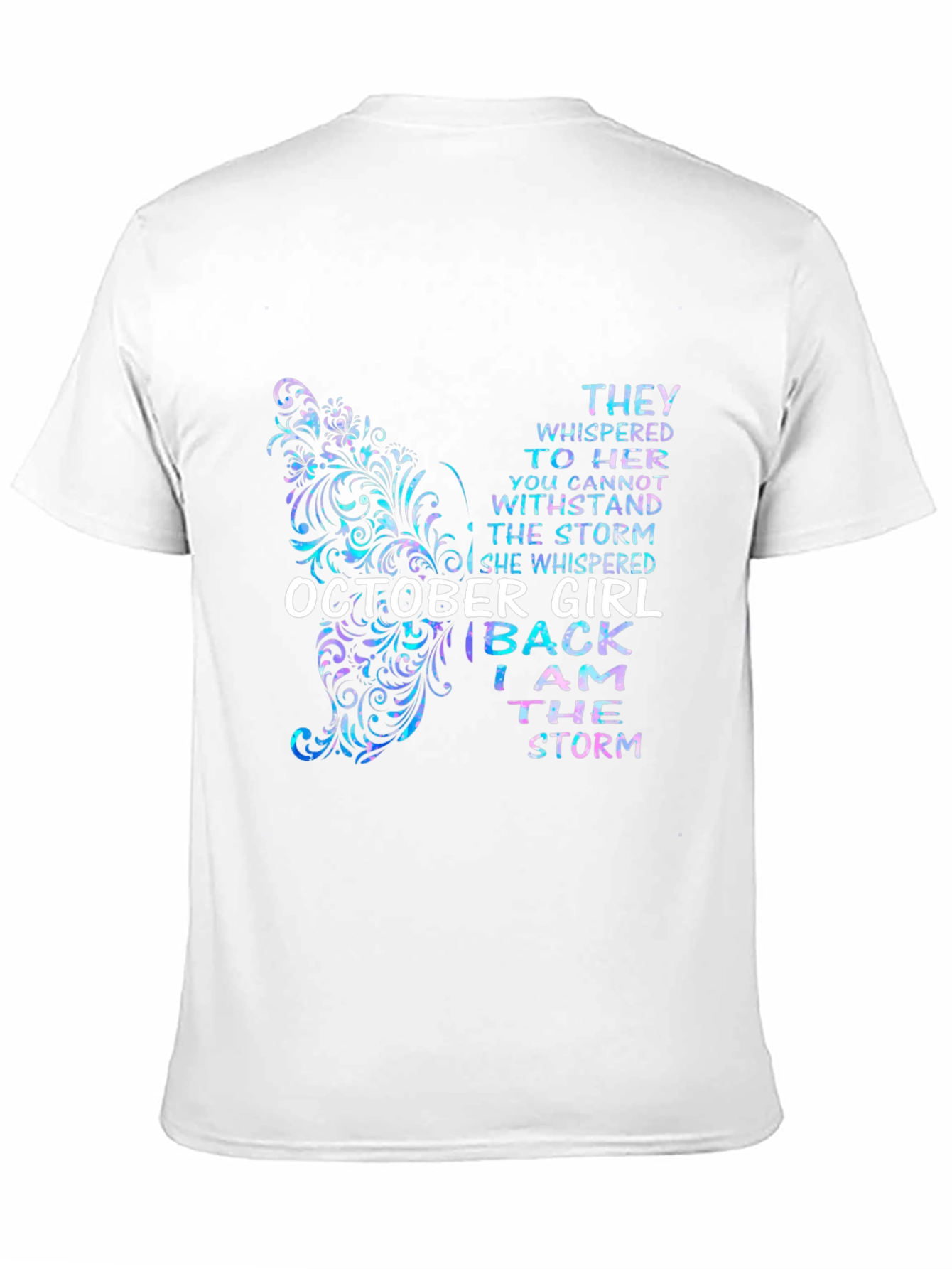 Black October Girl Butterfly Storm T-Shirt view 11