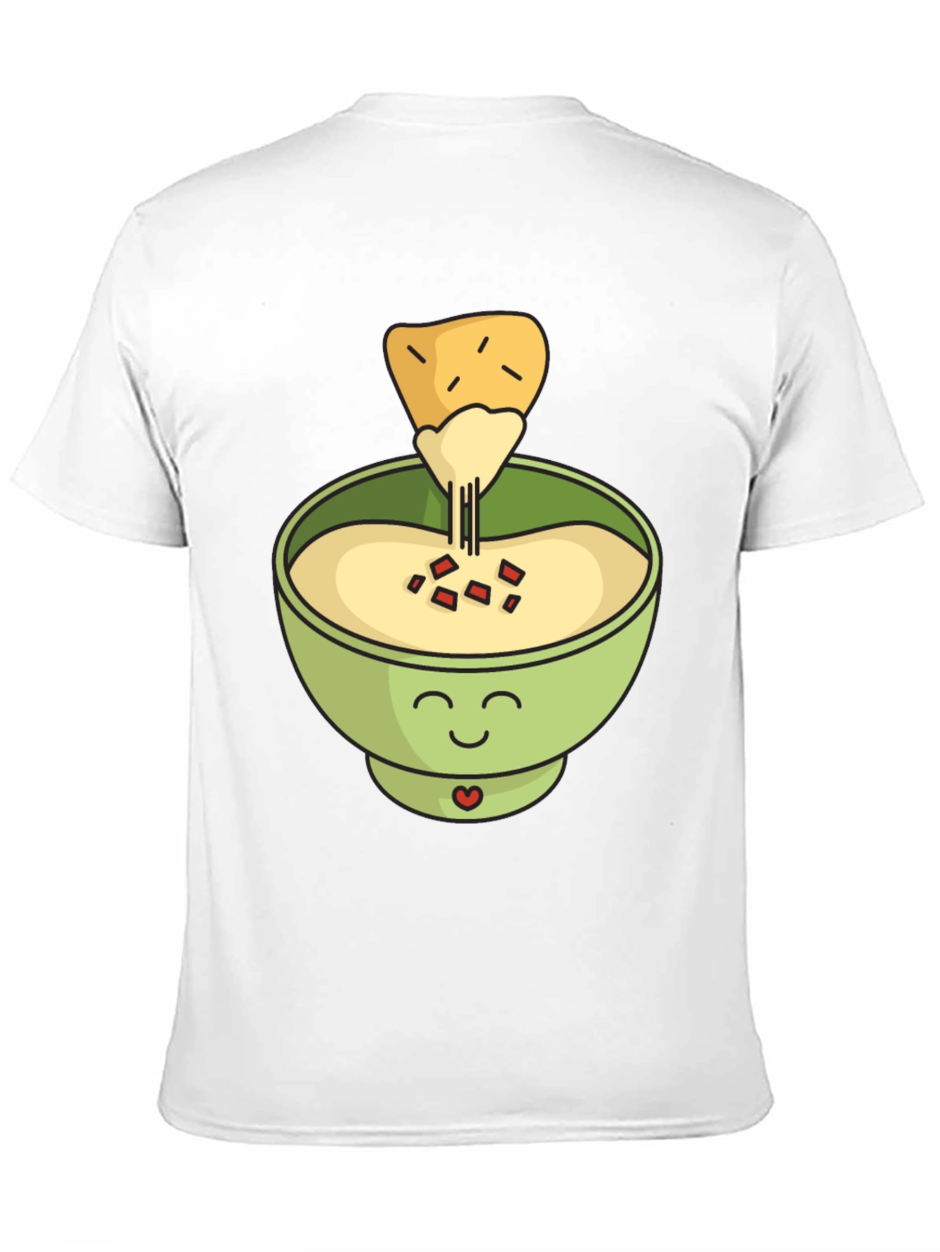 Black Cute Cartoon Queso Dip and Chip Graphic Tee view 11