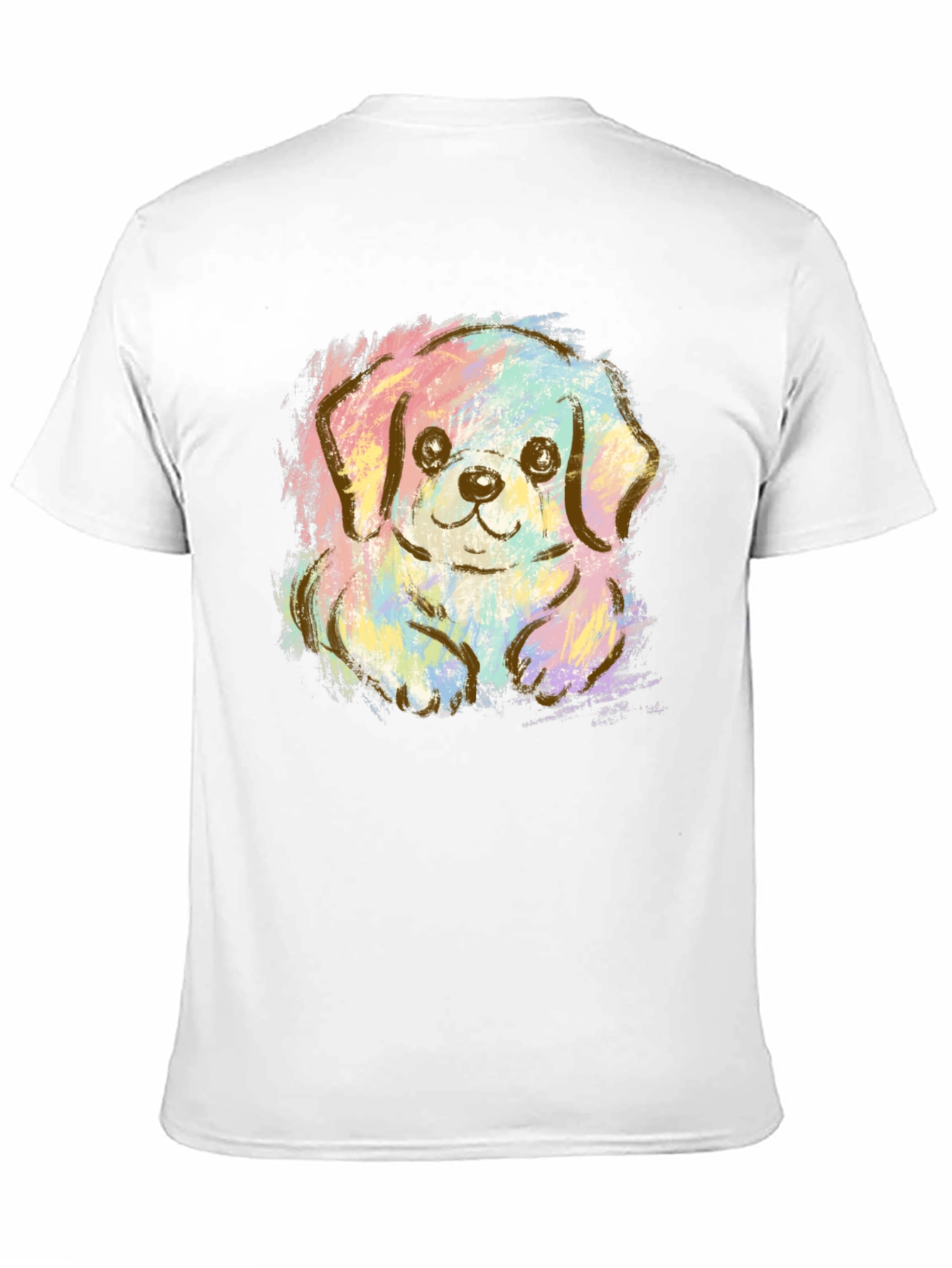 Black Cute Puppy Pastel Graphic T-Shirt - Unisex Crew Neck view 11