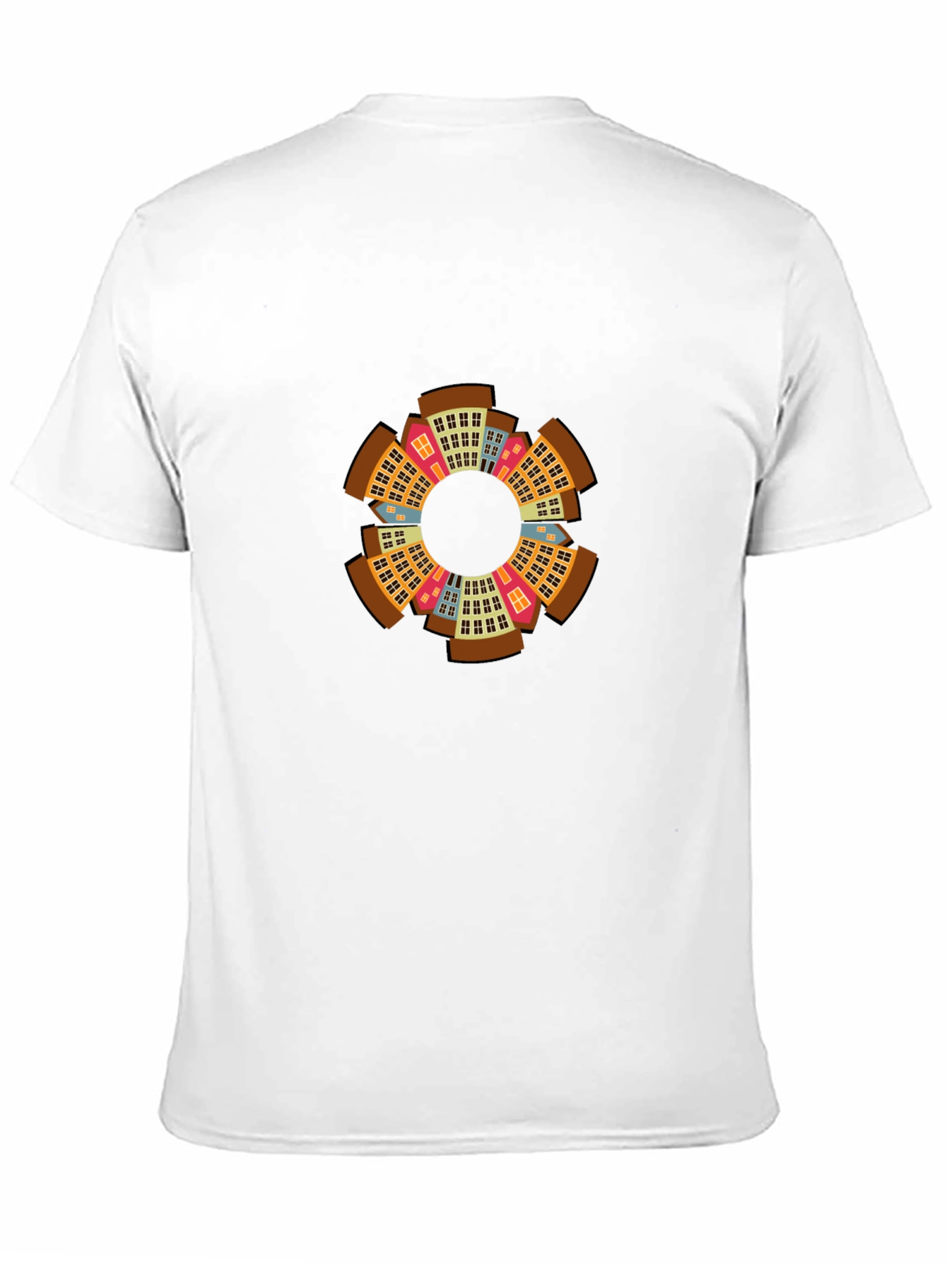 Black Urban Circle Tee - Unique Cityscape Design view 11