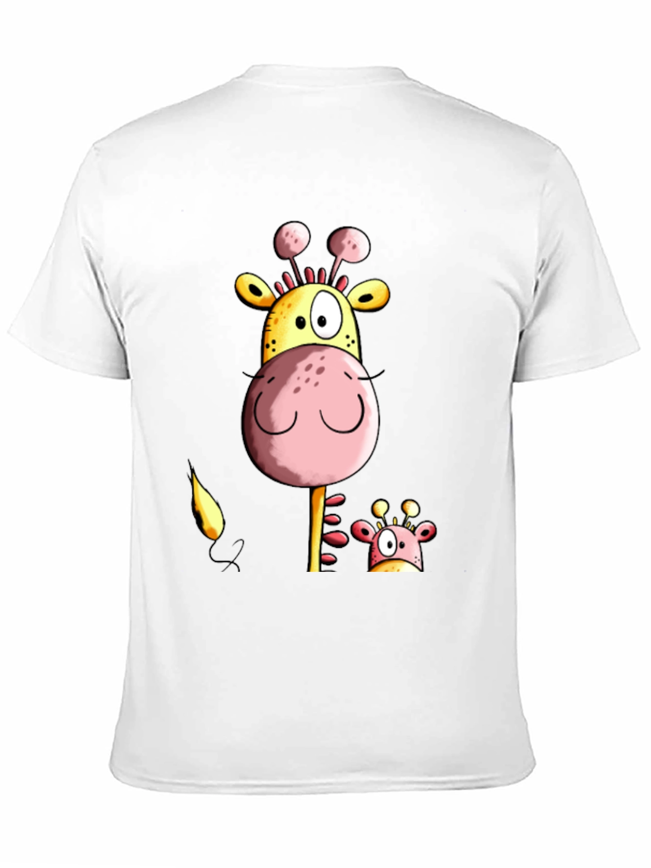 Black Funny Giraffe Graphic Tee - Black Casual T-Shirt view 11