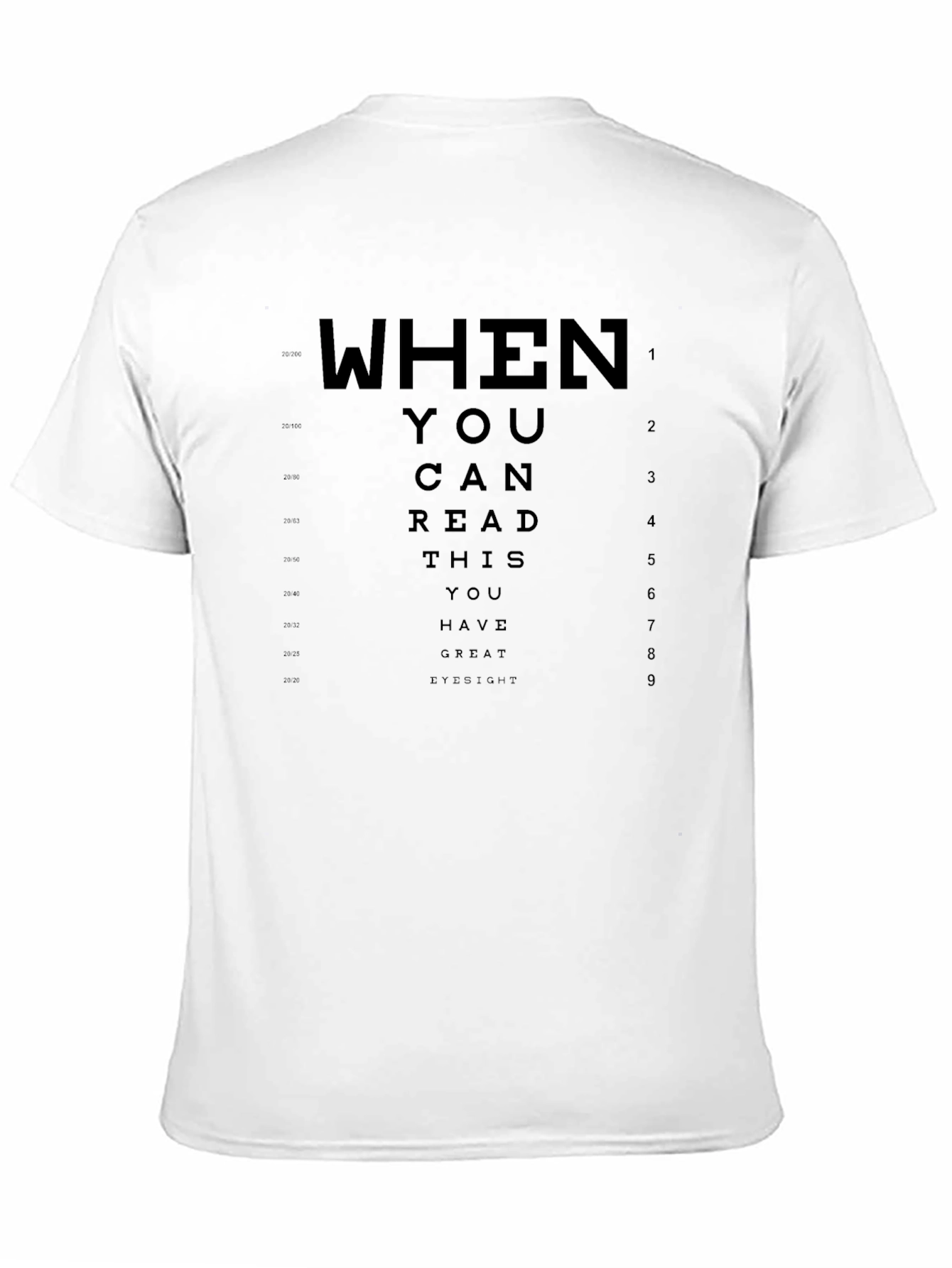 Black Great Eyesight T-Shirt - Funny Eye Chart Tee view 11