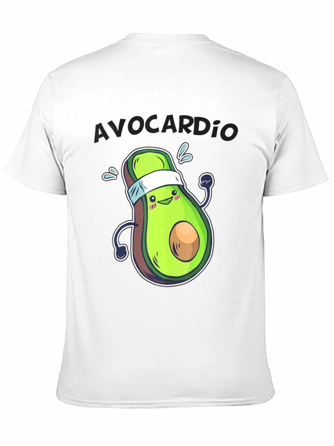 Black Avocardio Funny Avocado Workout T-Shirt view 11