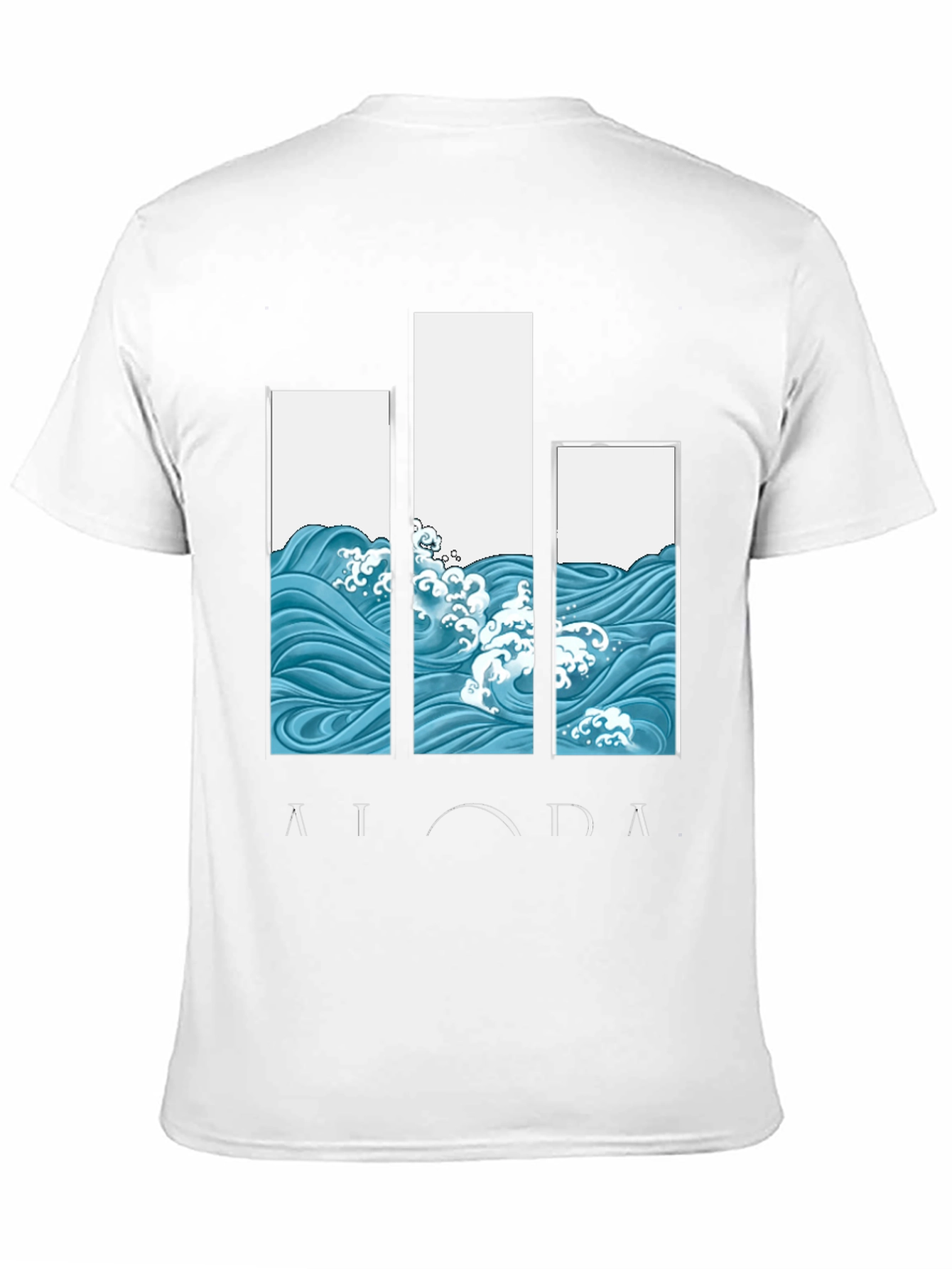 Black Aloha Wave Print Black Graphic Tee view 11