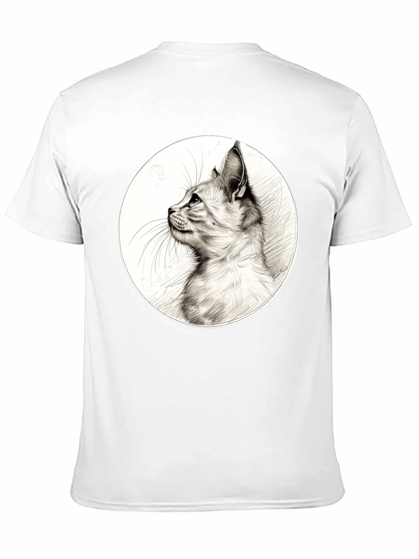 Black Cool Cat Graphic Tee - Black Cotton Blend view 11