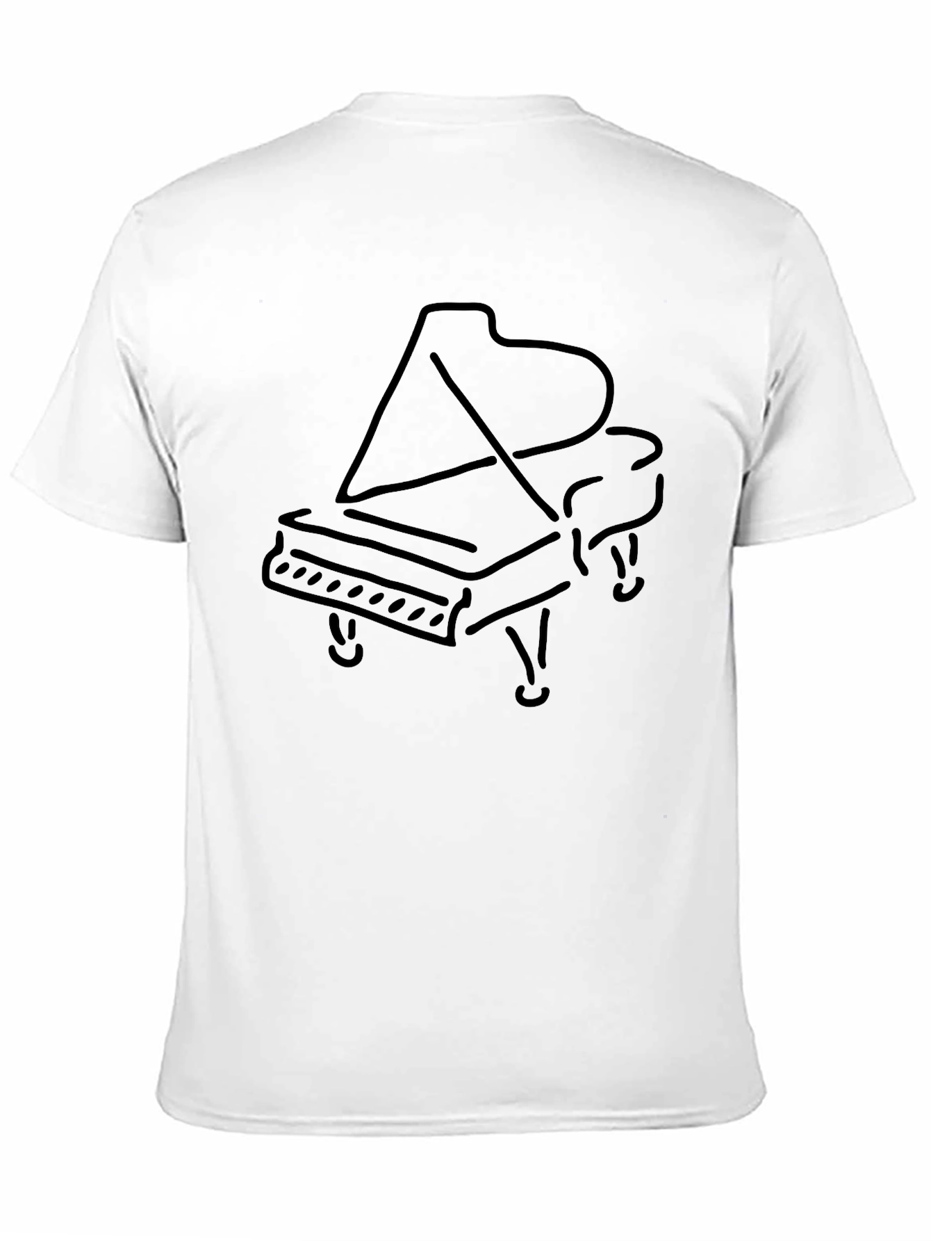 Black Grand Piano Graphic Tee - Musician's Black T-Shirt view 11