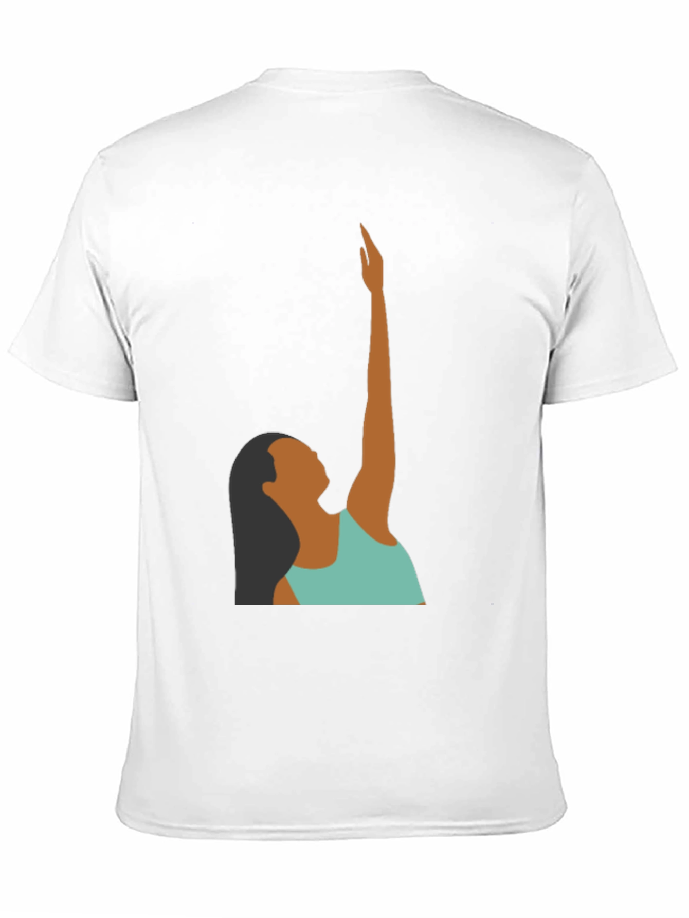 Woman Reaching Graphic Tee - Black - 11