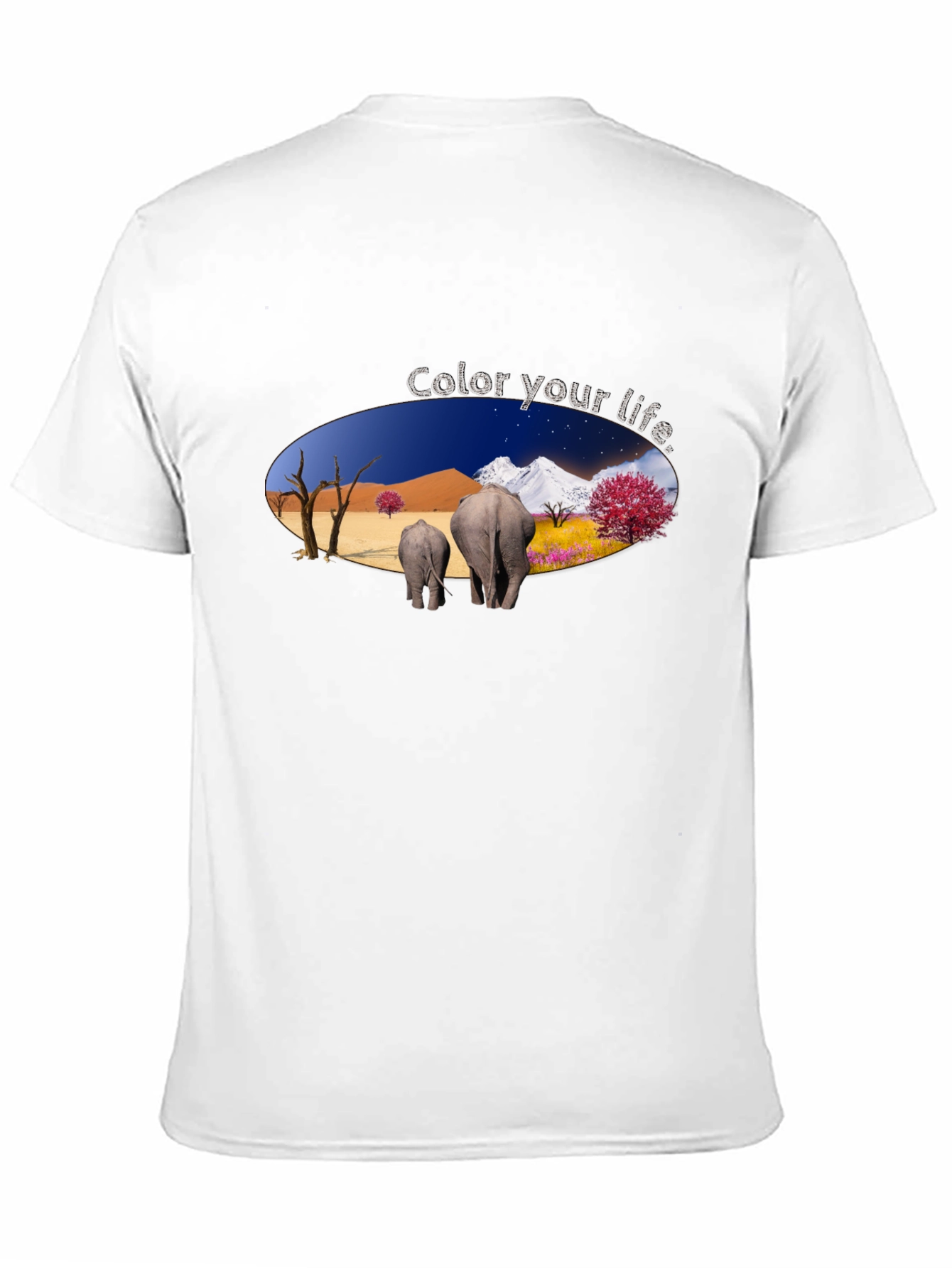 Black Color Your Life Elephant Graphic T-Shirt view 11