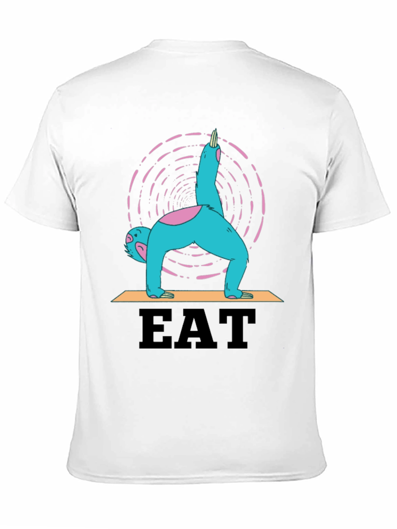 Black Yoga Sloth Eat T-Shirt - Relaxed Fit Tee view 11