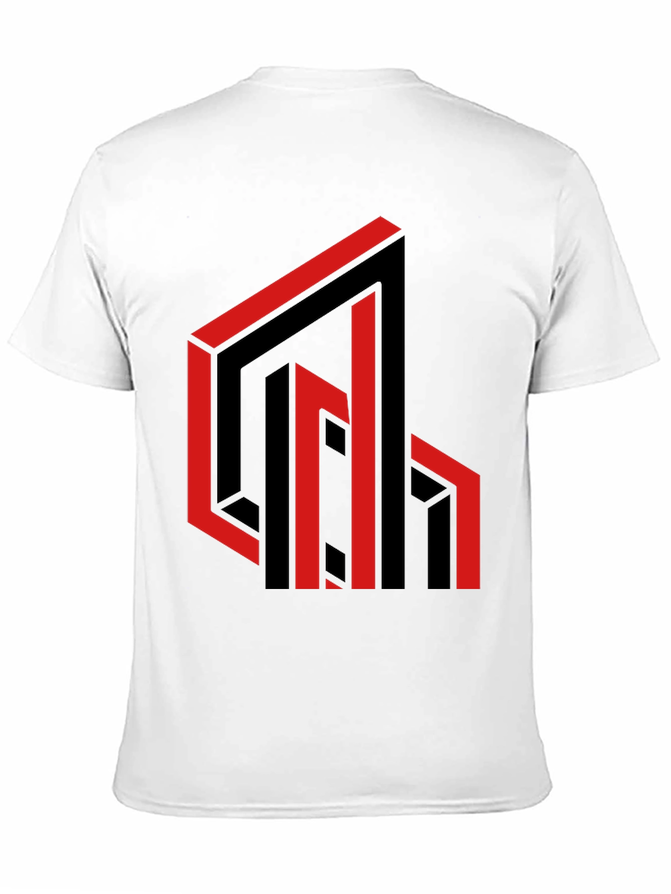 Black Abstract Geometric Design Black T-Shirt view 11