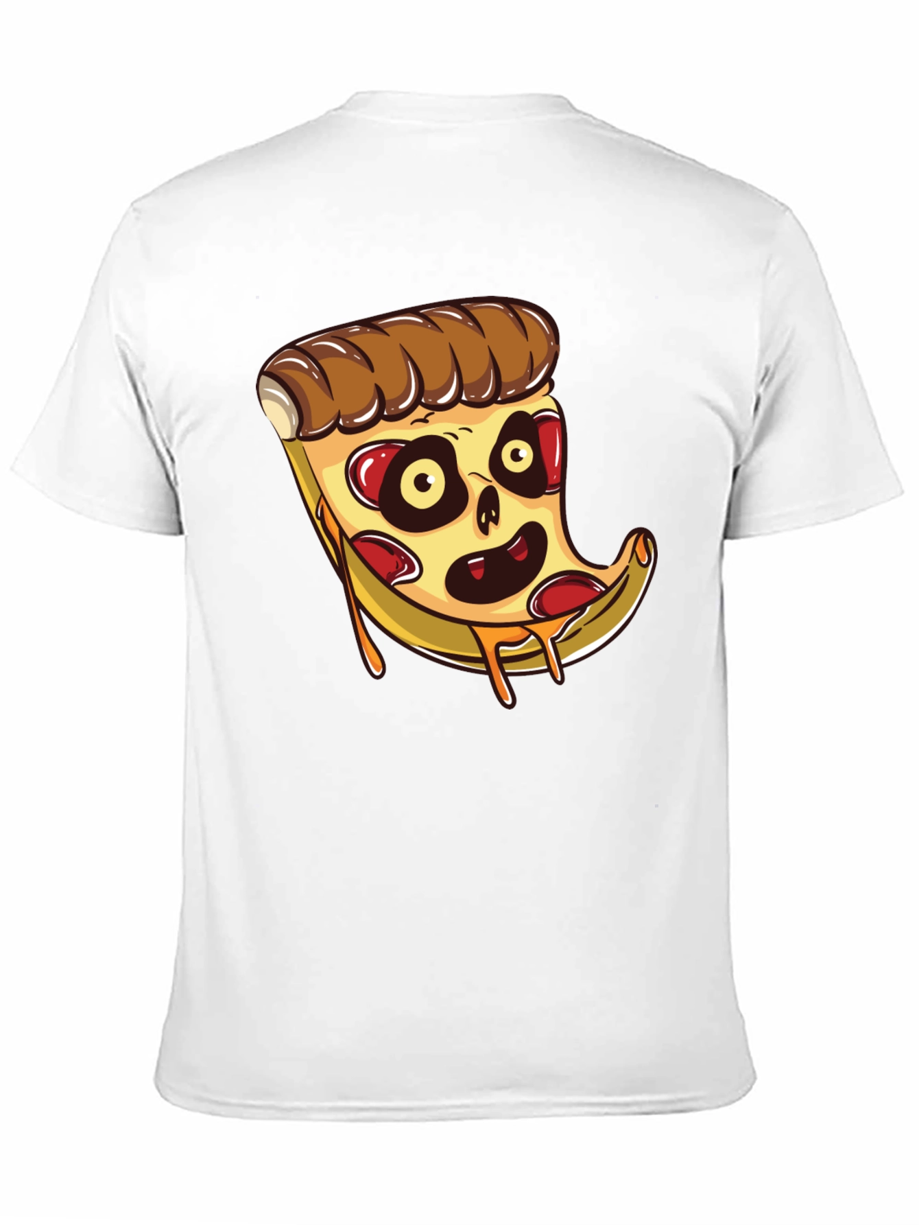 Black Zombie Pizza Slice Graphic Tee - Black Cotton T-Shirt view 11