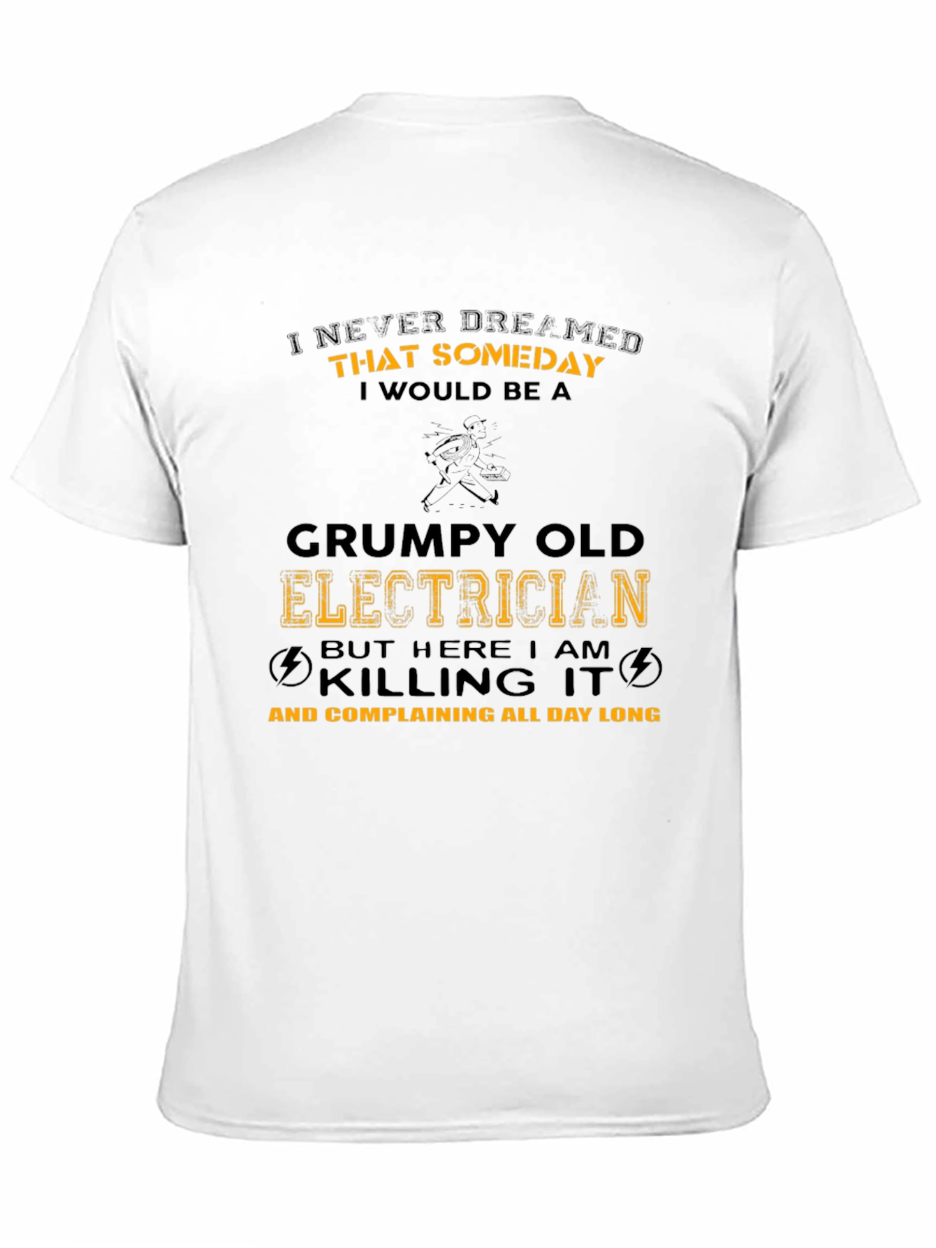 Black Grumpy Old Electrician T-Shirt Funny Job Tee view 11