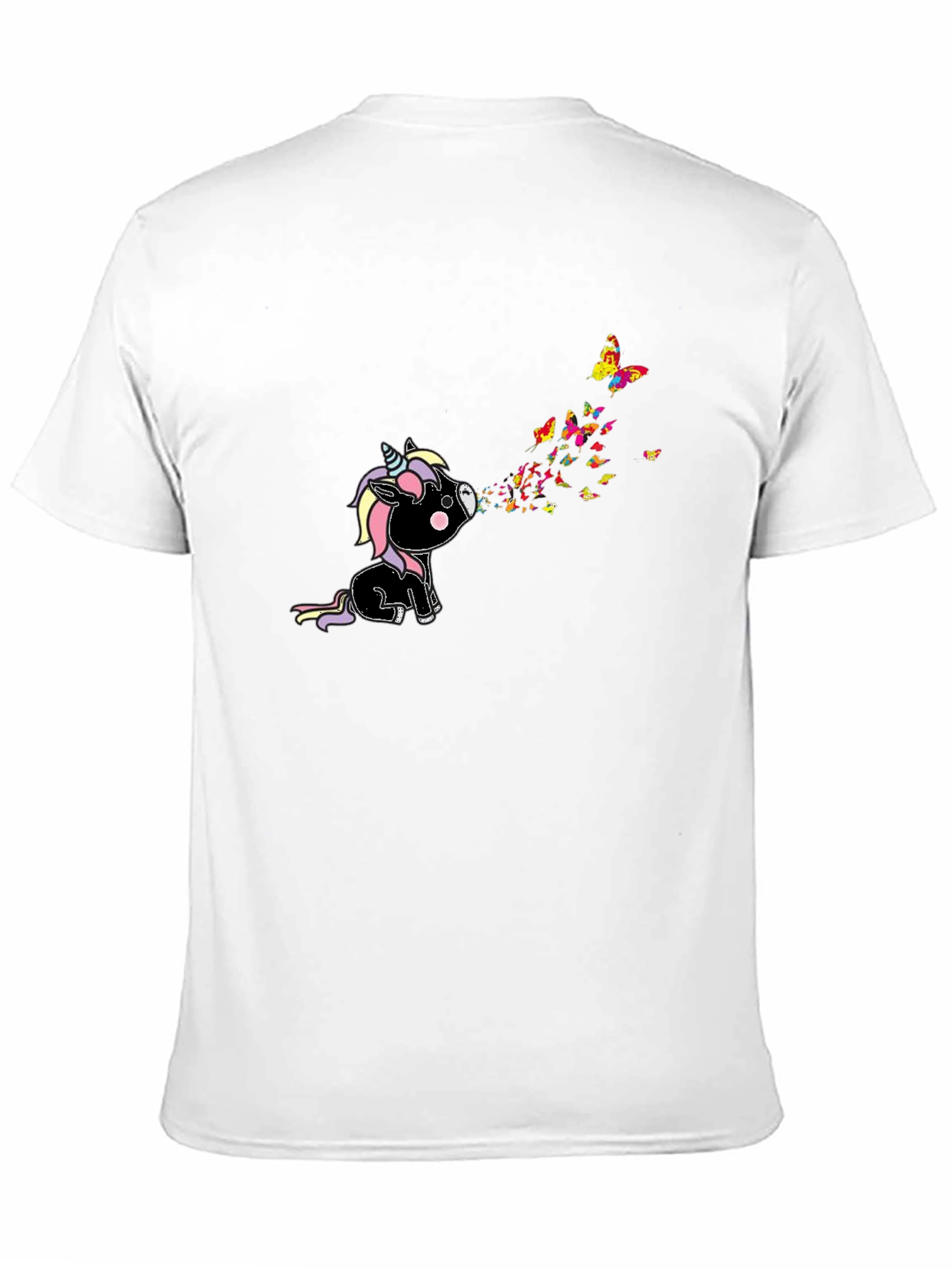 Black Unicorn Butterfly T-Shirt - Black Graphic Tee view 11