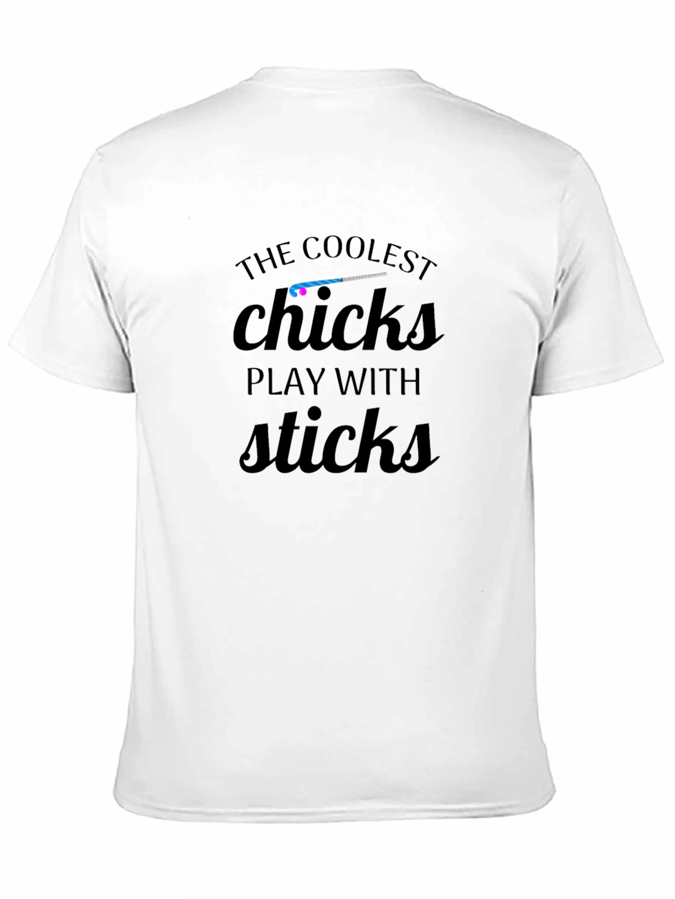 Black Coolest Chicks Play with Sticks Black T-Shirt view 11