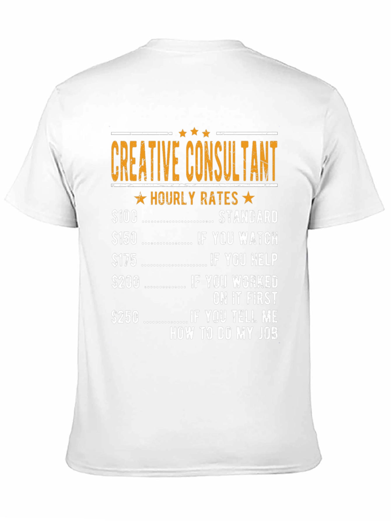 Black Creative Consultant Hourly Rates Graphic T-Shirt view 11