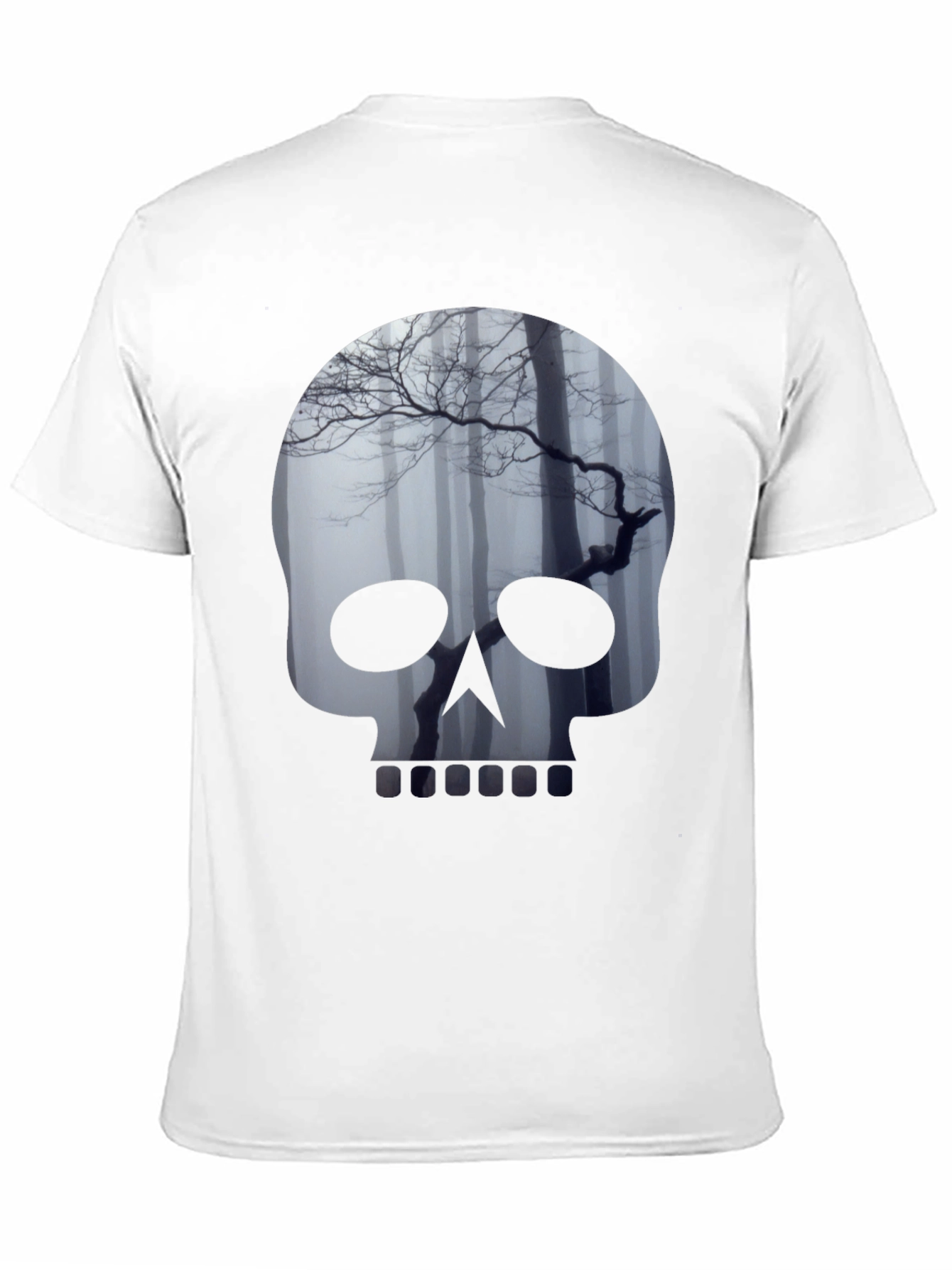 Black Skull Forest Graphic Tee - Men's Black T-Shirt view 11