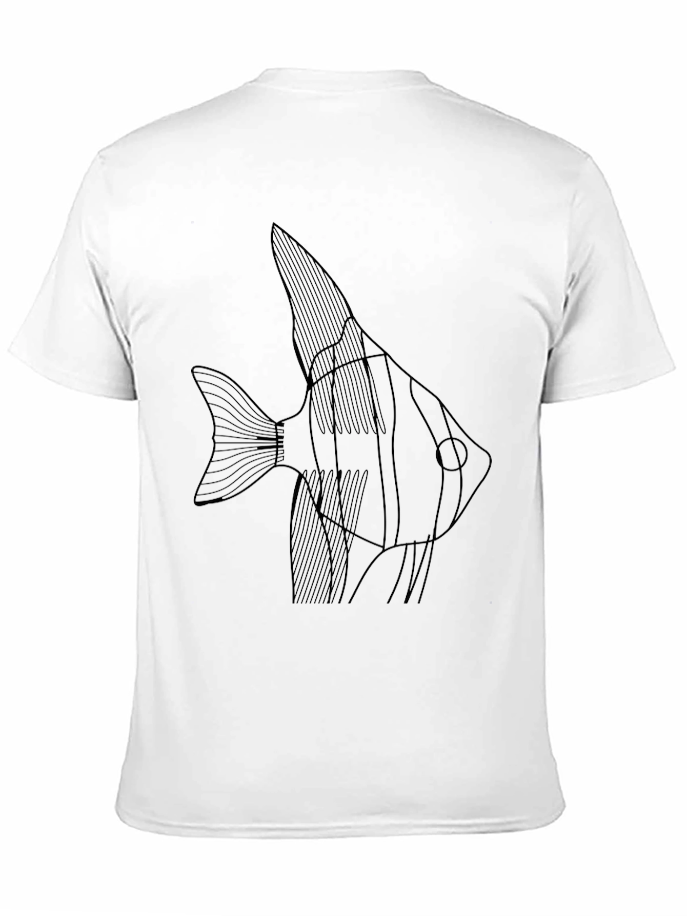 Black Angelfish Graphic Tee - Black Cotton T-Shirt view 11