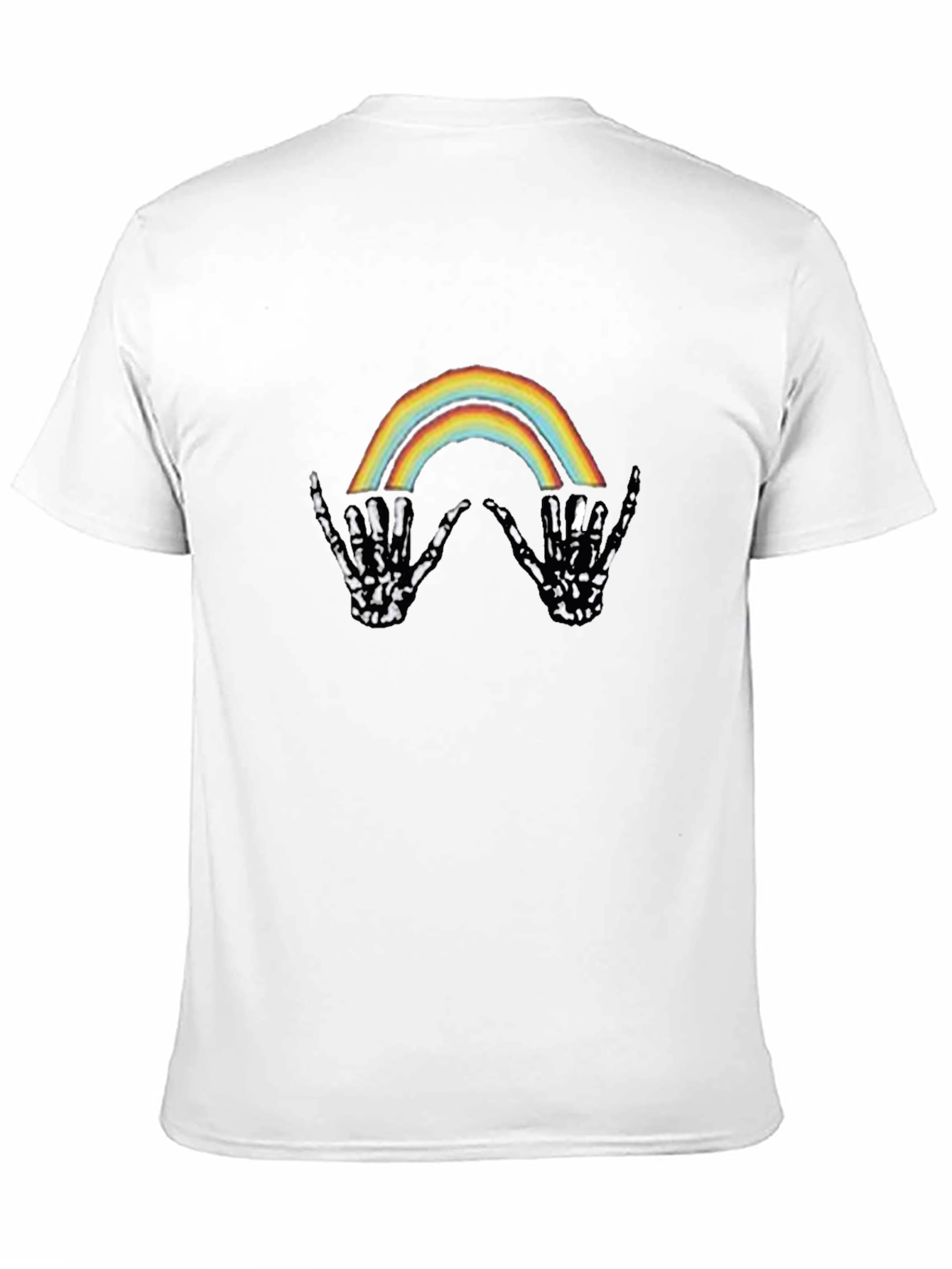 Black Rainbow Skeleton Hand Graphic Tee - Black view 11