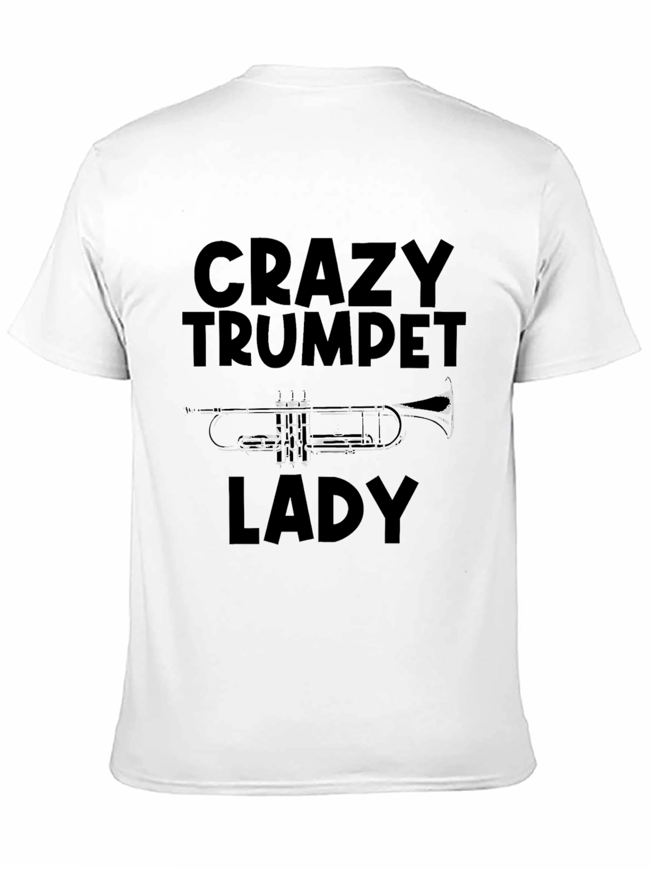 Black Crazy Trumpet Lady T-Shirt view 11