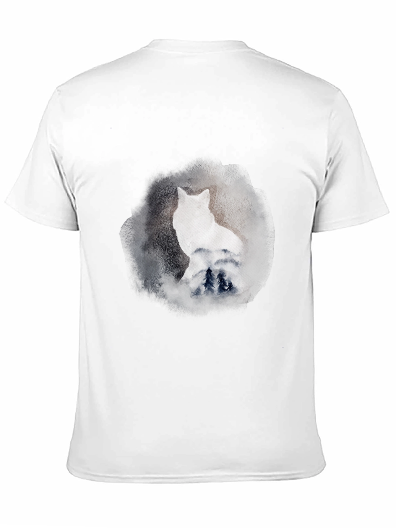 Black Wolf & Wilderness Graphic Tee - Men's Black T-Shirt view 11