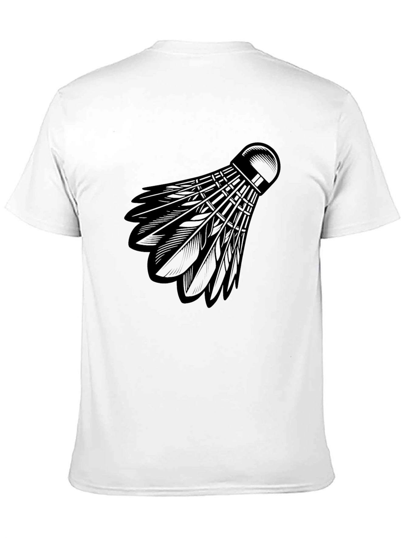 Black Badminton Shuttlecock Graphic Tee - Black Cotton view 11