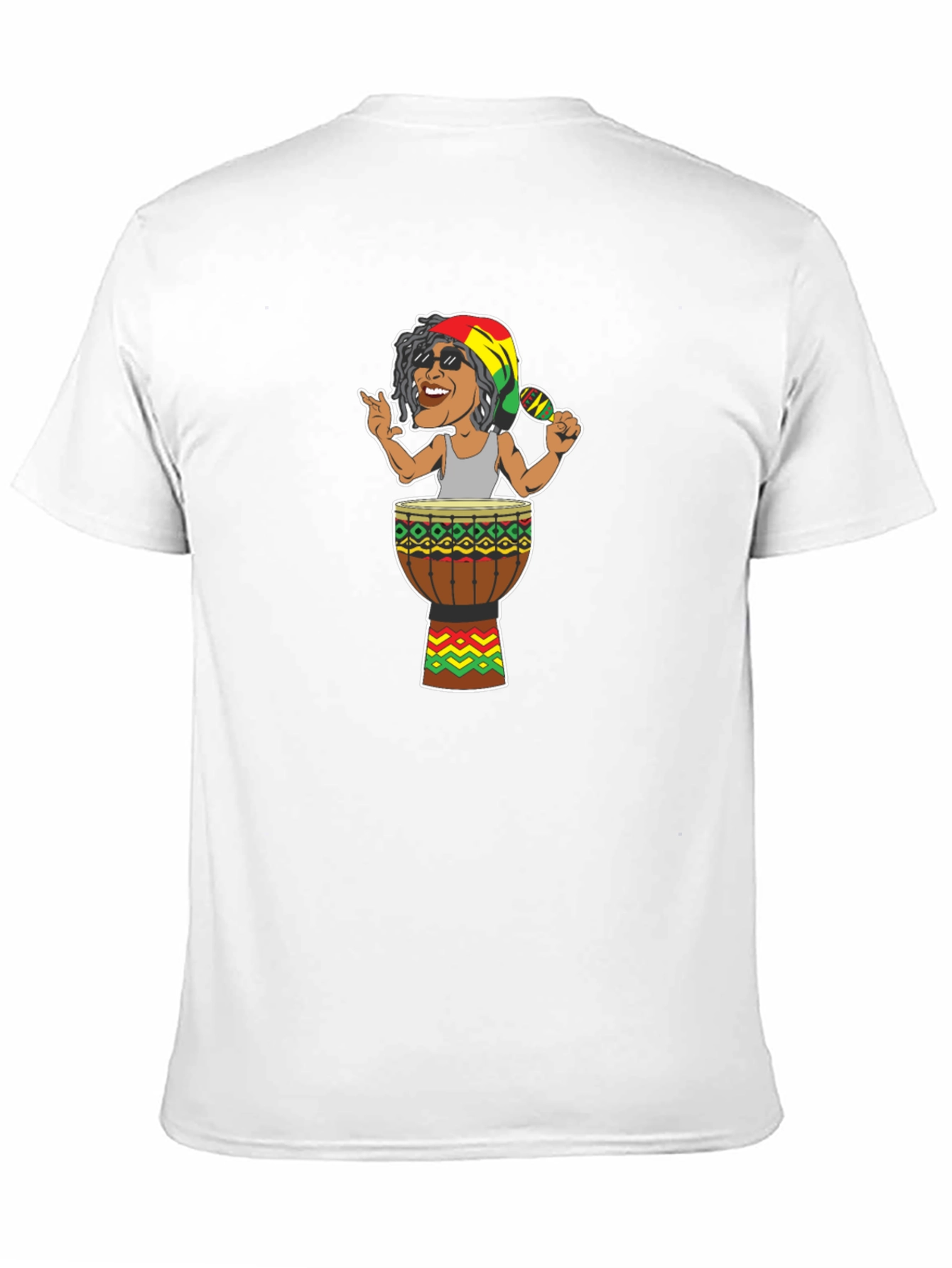 Black Reggae Drummer Graphic Tee - Music Inspired T-Shirt view 11