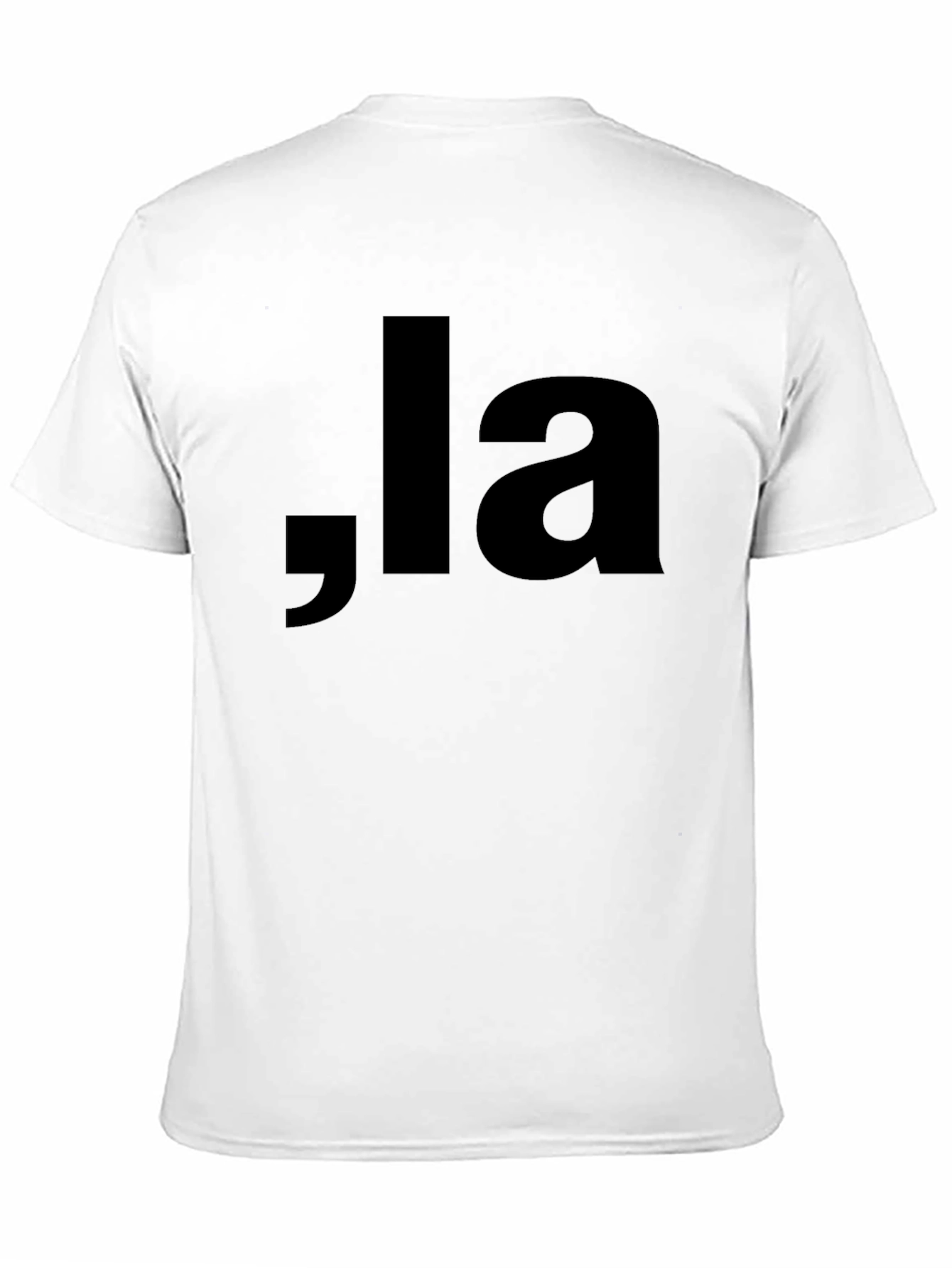 Black Black T-shirt with ",la" Lettering view 11