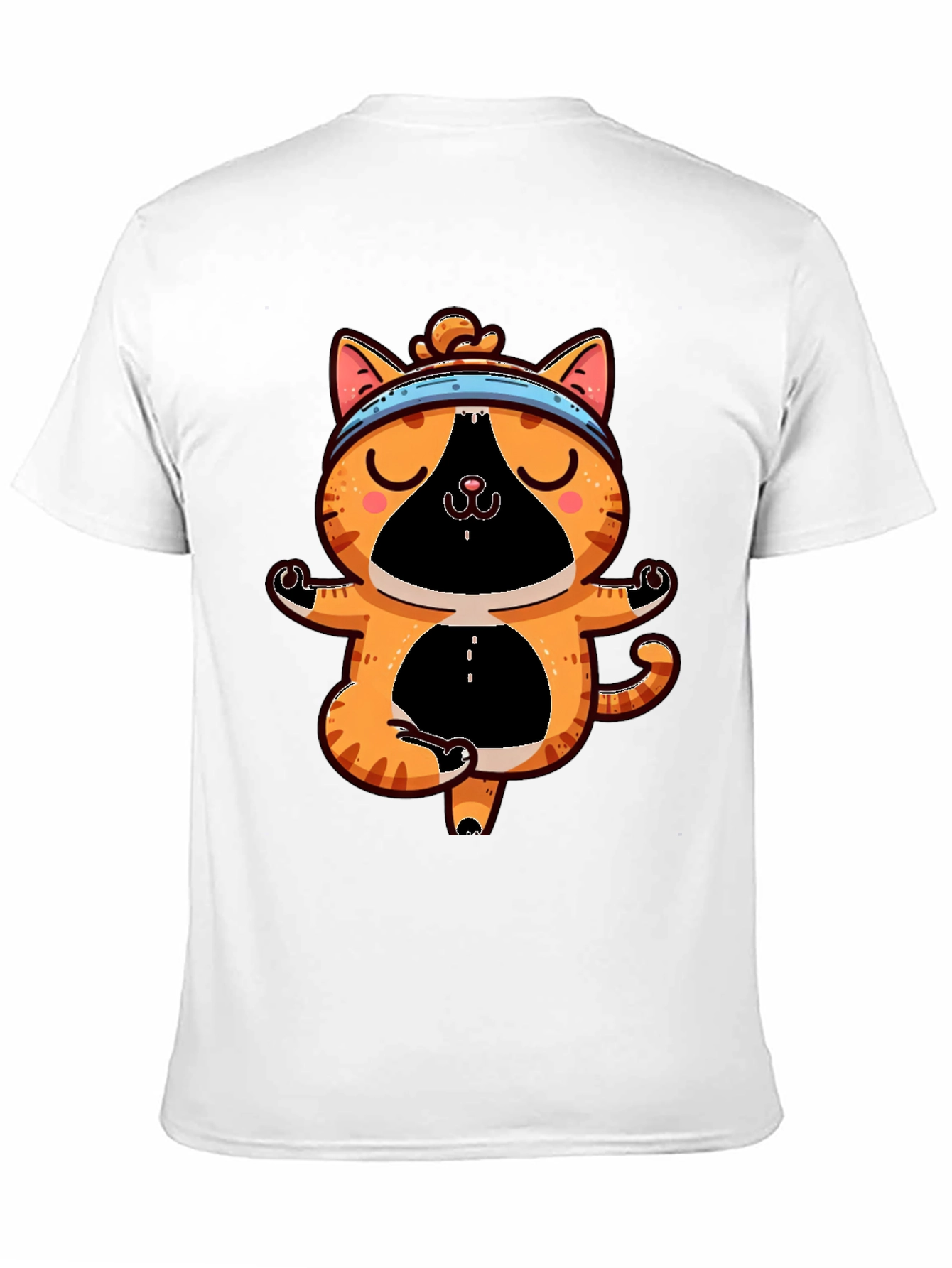 Black Yoga Cat T-Shirt - Meditating Feline Tee view 11